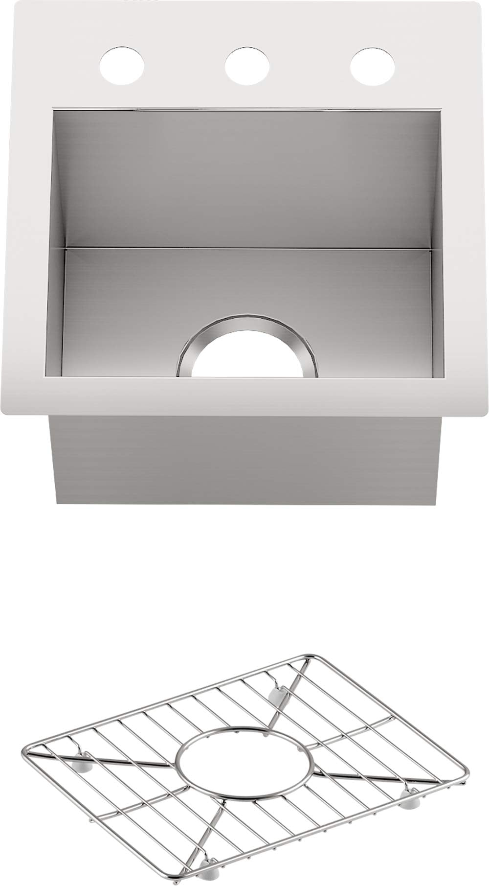 Vault(TM) 12-1/4 x 9-9/16 x 9 top-/under-mount bar sink with 3 faucet holes