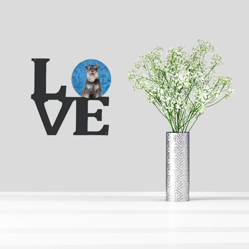 Blue Schnauzer Metal Wall Artwork LOVE KJ1228BUWALV