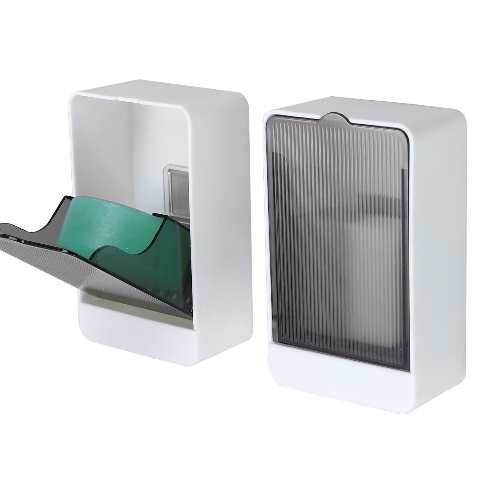 Bar Soap Holder Dish Shower 2 Pcs Self Draining Soap Container With Lid, Wall Mounted Soap Box Tray For Bathroom Bathtub Sink, W