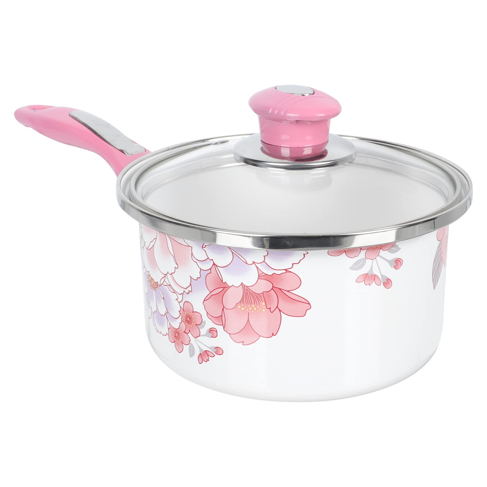 Enamel Sauce Pan Non- Stick Milk Pot Pasta Cooking Pot Small Noodle Soup Pot Enamelware Pot Enamel Cookware With Lid