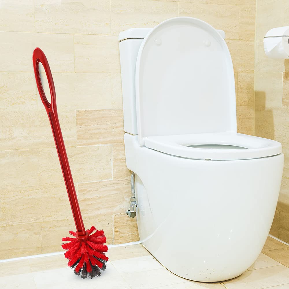 Cello Kleeno Eco Round Toilet Brush, 1Pc, Red And Grey