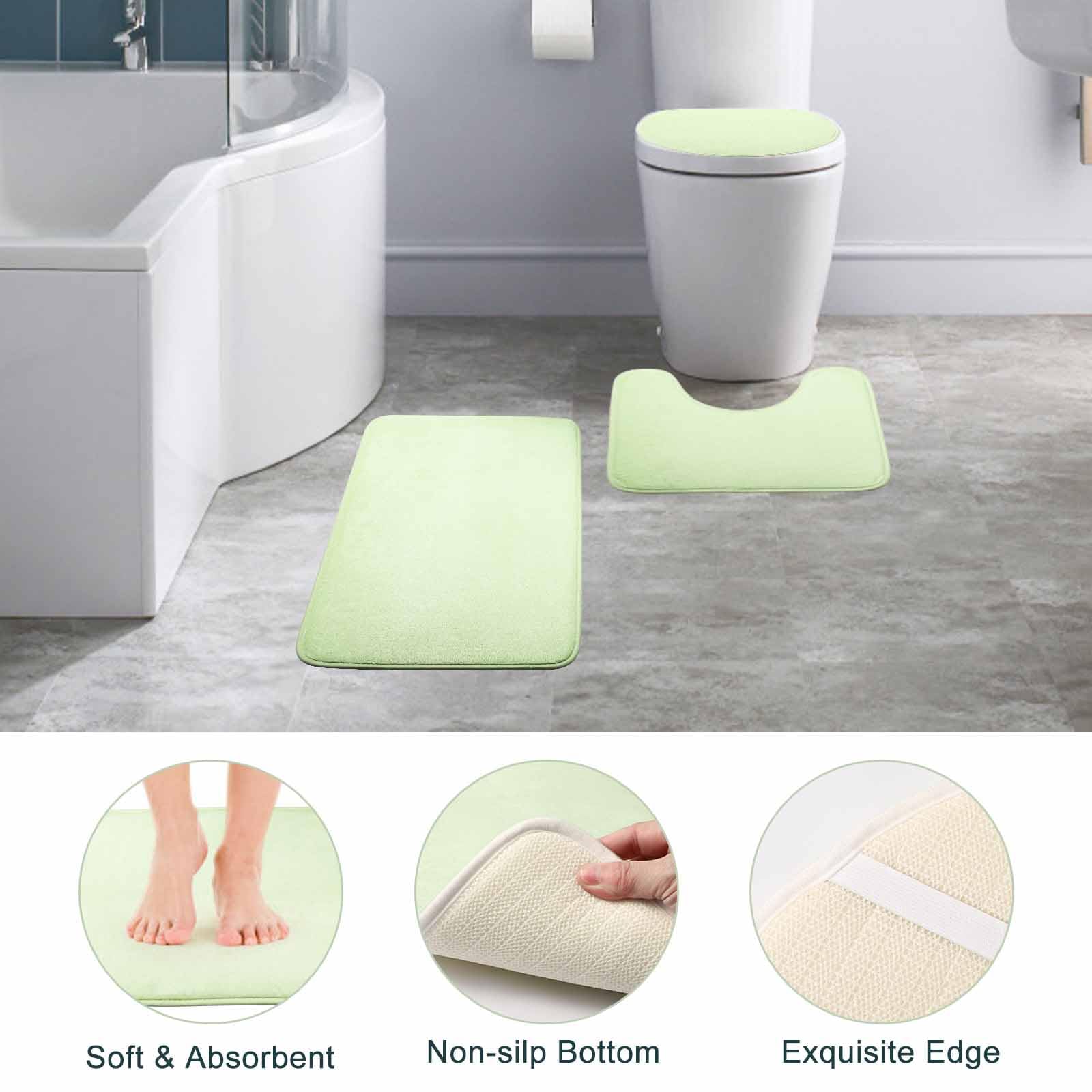 Bssn 25Pcs Green Bathroom Set With Shower Curtain And Rugs - Complete Accessories Trash Can, Soap Dispenser, Soap Dish, Toilet B