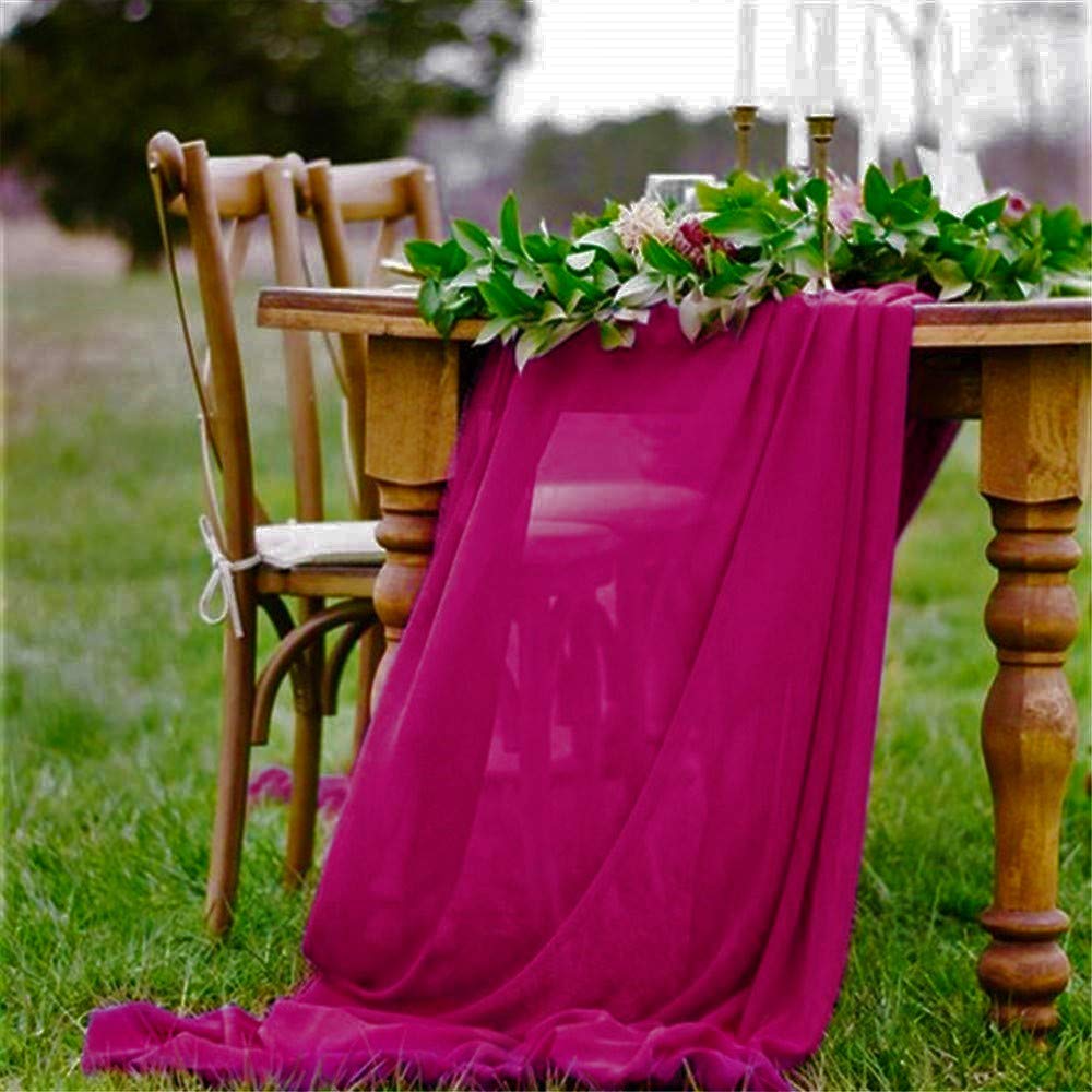 New Creations Fabric & Foam Inc, Chiffon Table Runner 18 X 180-Inch Extra Long, Wedding Runners, Holiday Table Runners, Long Tab
