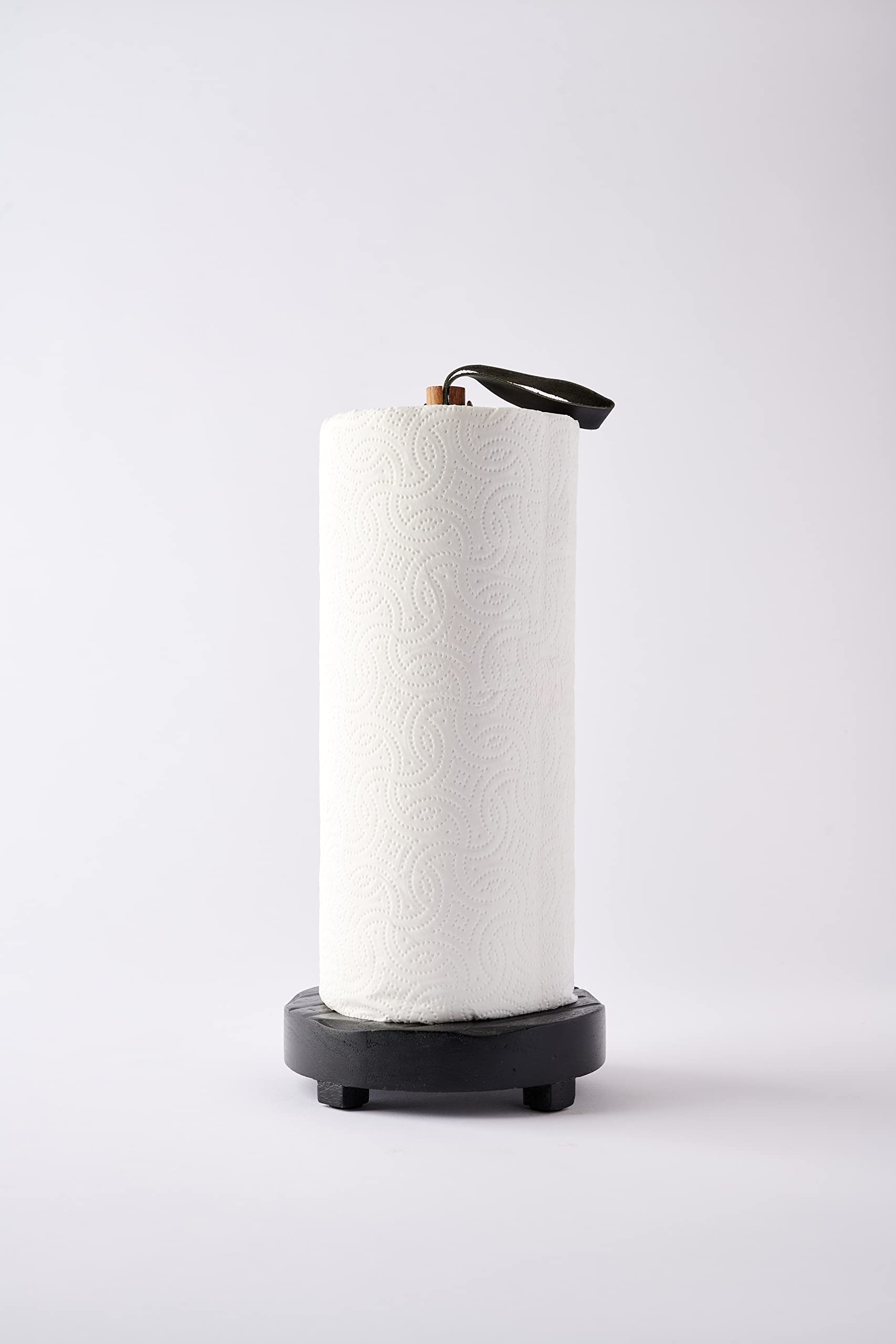 Mud Pie Paper Towel Holder, Black, 15 1/4'' X 5 1/2'' Dia