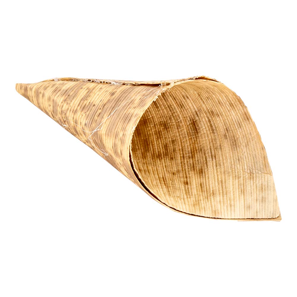 Restaurantware Bamboo Cone Wooden Food Cone Bamboo Food Cone - Perfect For Catering Restaurants & Food Trucks - Small 1.25'' X 3