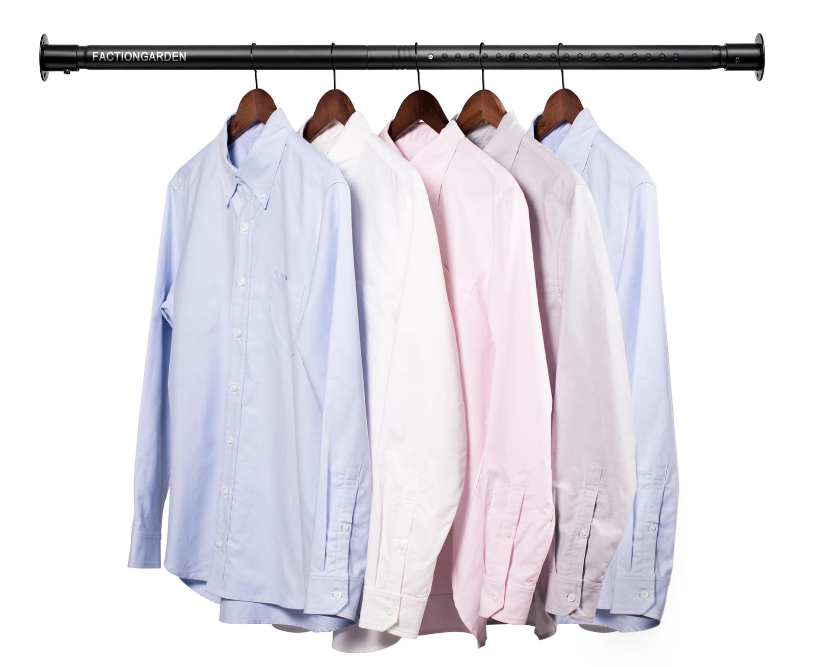 Factiongarden Closet Rod, 17 To 27 Inch Adjustable Closet Rods For Hanging Clothes Heavy Duty Closet Hanging Rod Metal Black Clo