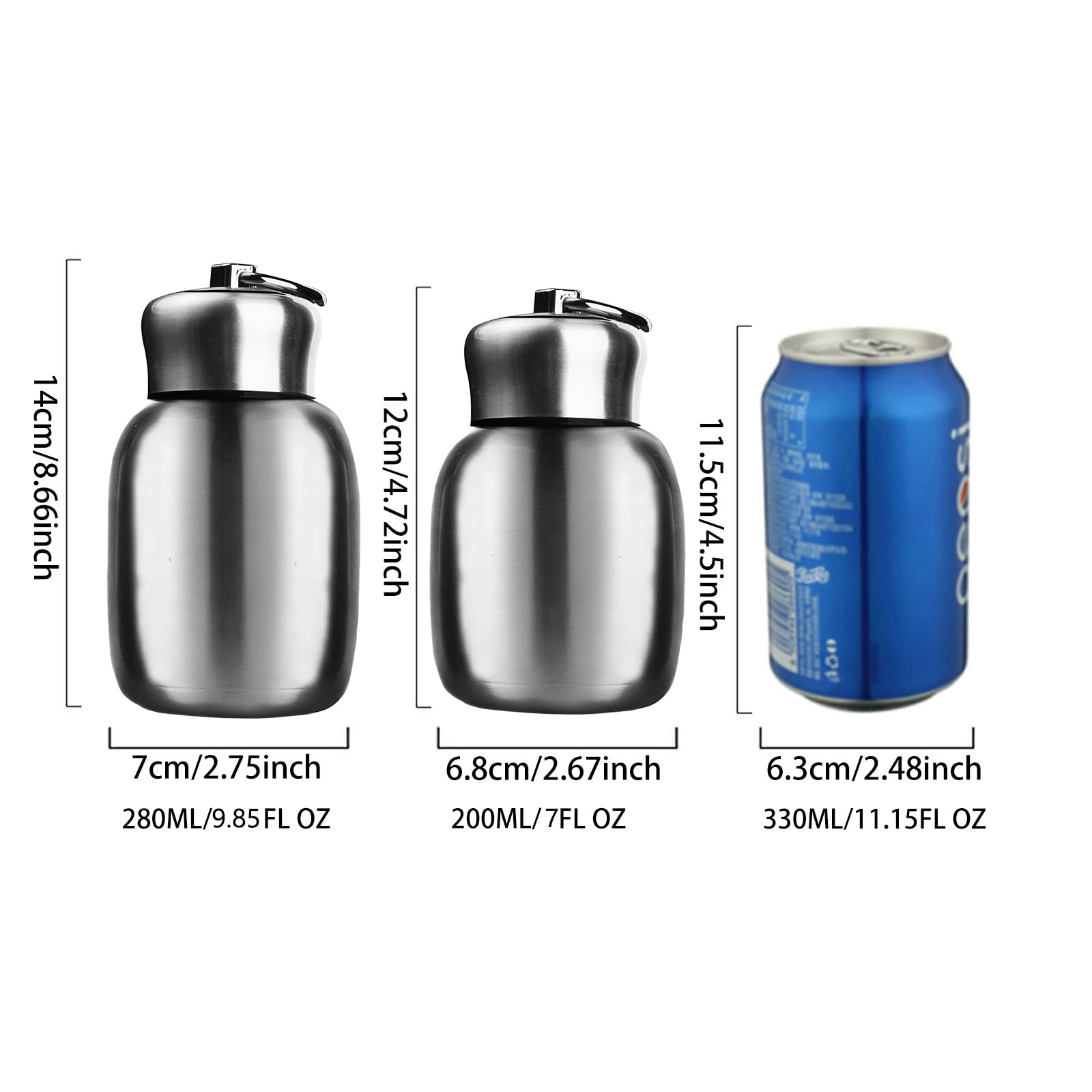 280Ml/9.85Oz Small Mini Vacuum Insulated Water Bottle Portable Leakproof Travel Mug Stainless Steel Cold And Hot Thermal Flask F