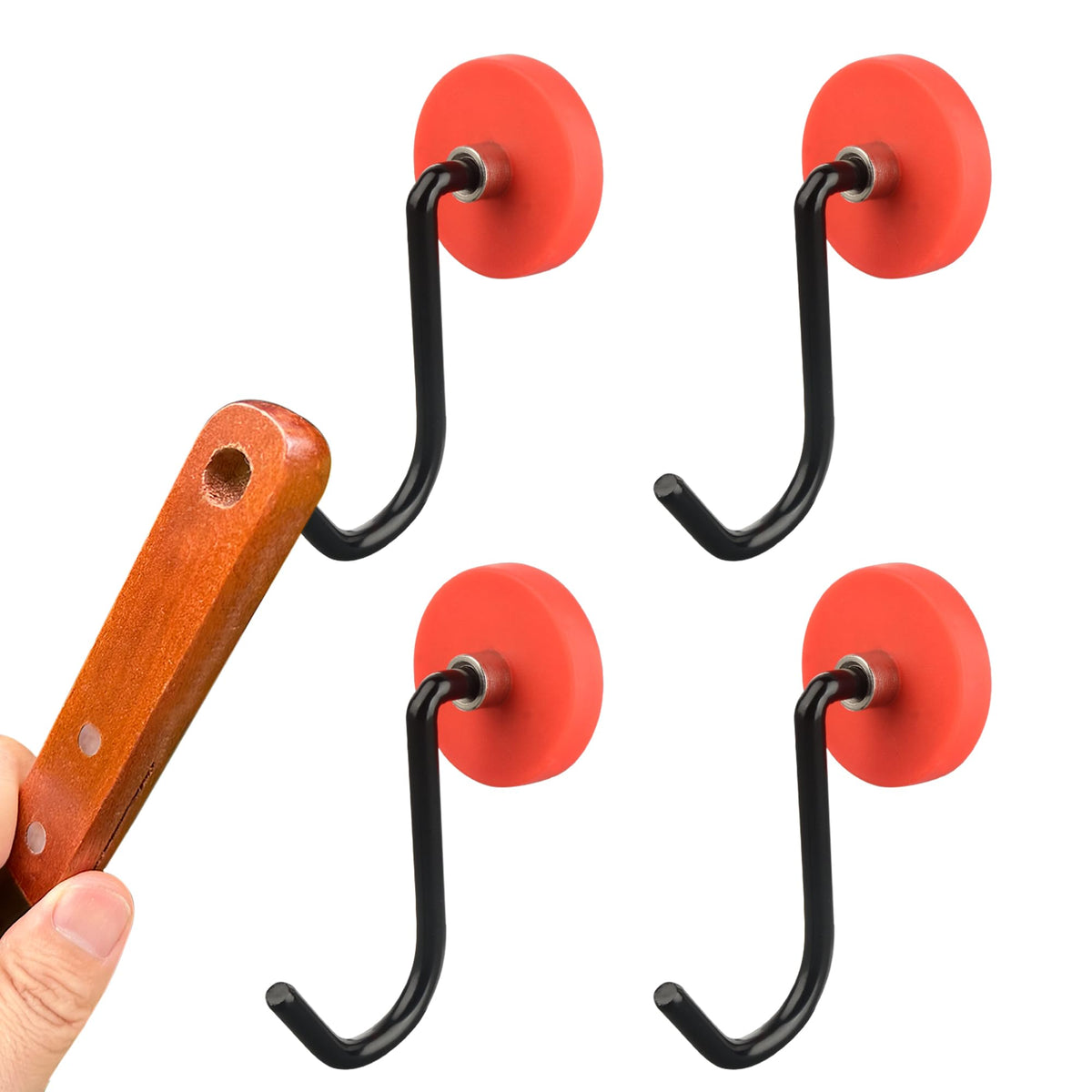 Unusfire Magnetic Grill Hooks,4 Pack Heavy Duty Magnetic Mount Barbecue Hooks For Hanging,Non-Slip Universal Magnetic Hooks For