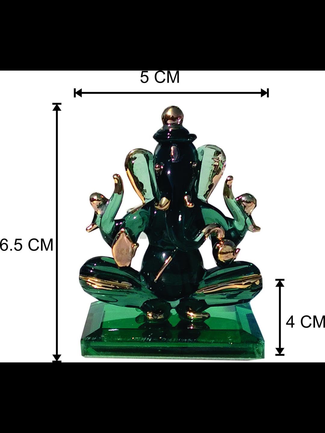 Somil God Ganesh Attractive Both Side Blessing Statue (Murti) Idol Shopiece Handmade of Crystal Glass for Worship, Decoration, C