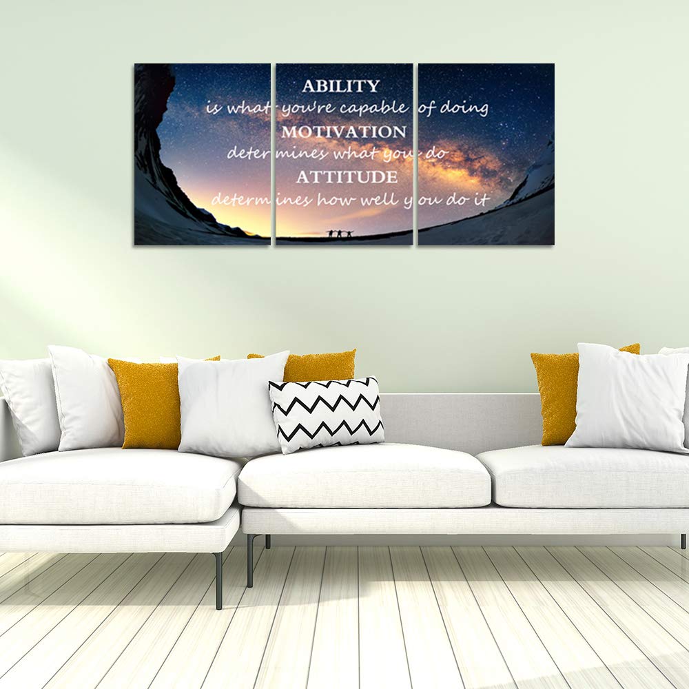 3 Panels Successful Inspirational Posters Quotes Wall Art Ability Modern Motivational Painting Picture Prints on Canvas Artwork Motto for Office Bedroom Decor Living Room Home Decor (16?x36?)