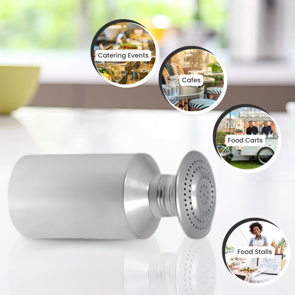 Aluminum Pommes Frites Large Salt Shaker - 22 Oz. Capacity, Aluminum Salt Pepper Shakers For Snacks, Fries | Salt Cellar Importe