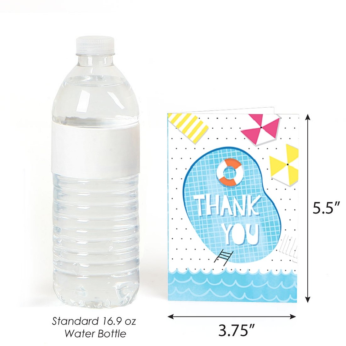 Big Dot Of Happiness Make A Splash - Pool Party - Summer Swimming Party Or Birthday Party Thank You Cards (8 Count)