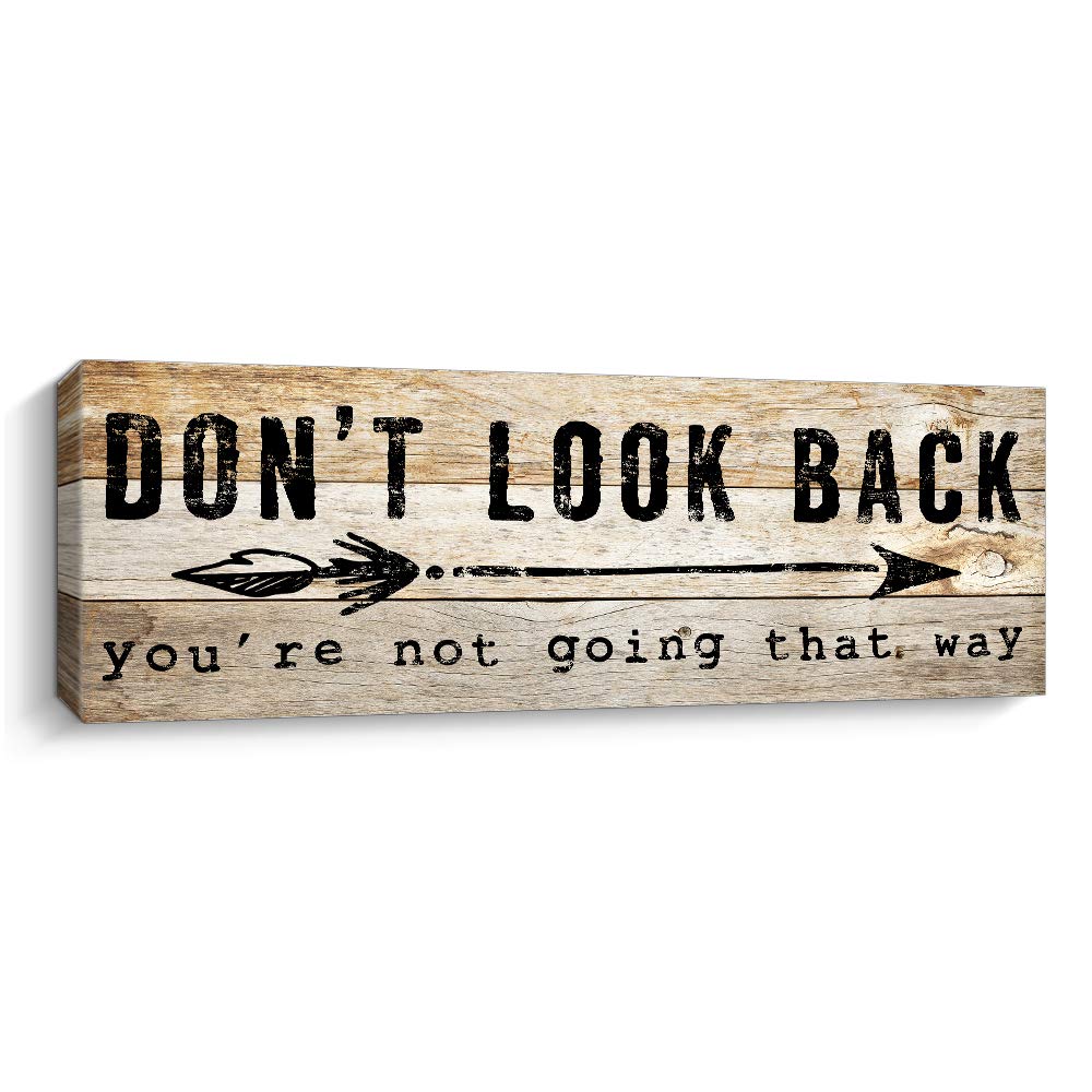 Pigort Inspirational Wall Art - Dont Look Back - Quote & Saying Art Painting, Motto Print Canvas Picture,Motivational Wall Art F