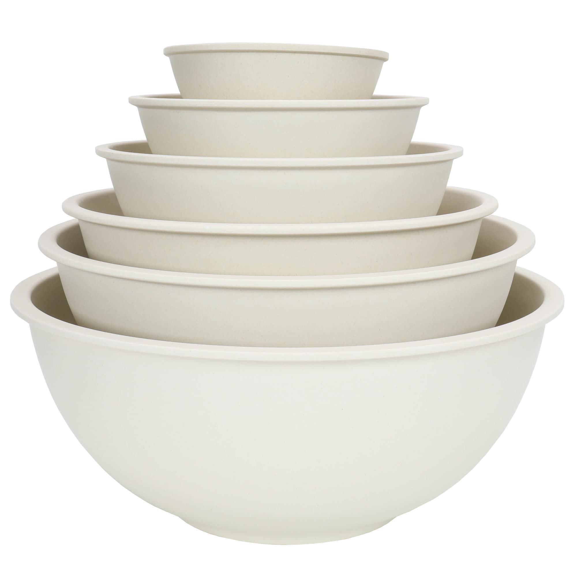 Chef Craft Eco Bamboo Fiber Mixing Bowl Set, 6 Piece Set, Natural