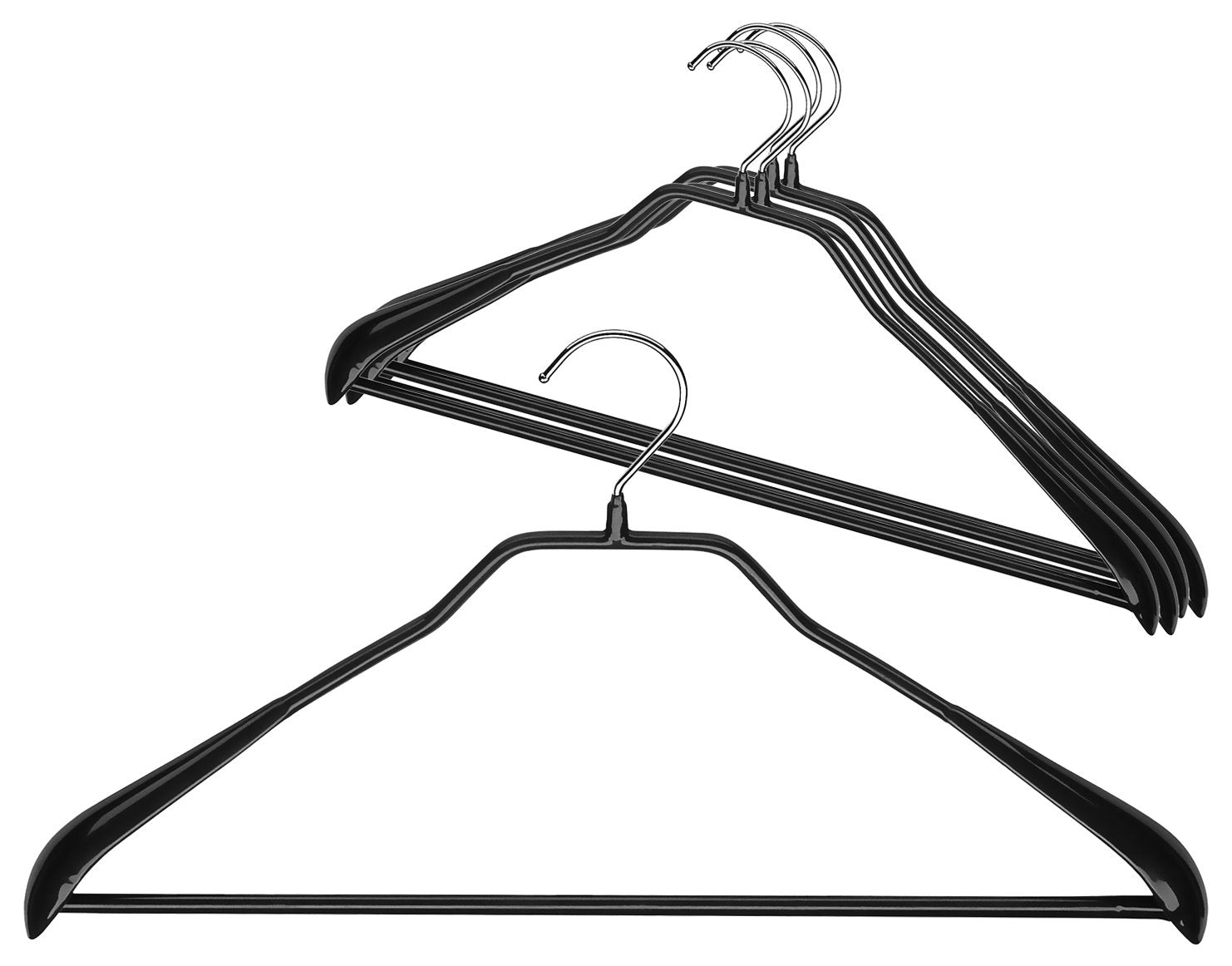 Mawa By Reston Lloyd Bodyform Series Non-Slip Space-Saving Clothes Hanger With Bar For Pants, 16-1/2'', Style 42/Ls, Set Of 5, B