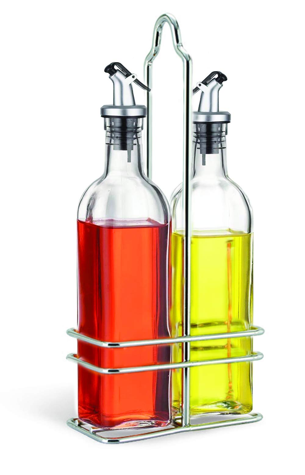 Cuisinox Oil And Vinegar Bottle Cruet Set With Wire Caddy