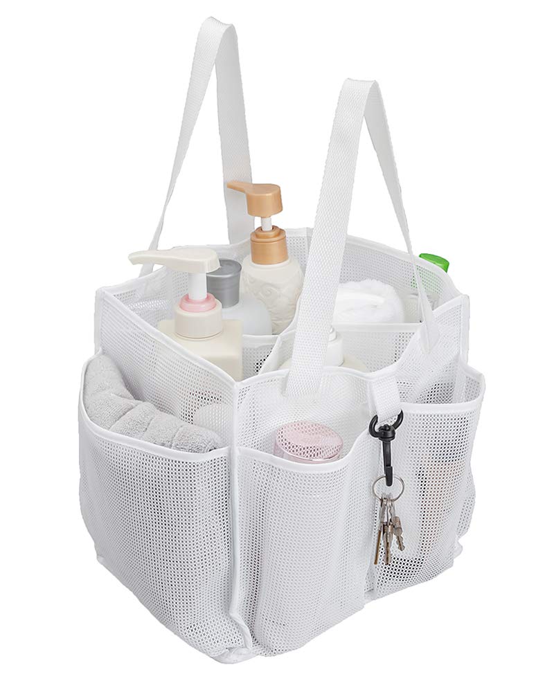 Alyer Mesh Shower Caddy Basket,Large Shower Bag Tote,Hanging Bath Toiletry Organizer With 1 Big Separated Inner Compartment And