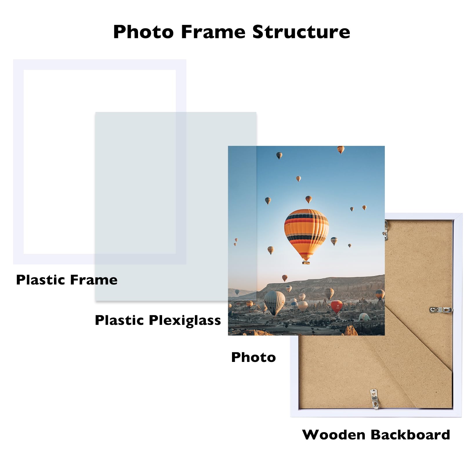 JCJMY 8x9 Picture Frame Set of 3 White for Wall Hanging or Tabletop- Wall Mounting Horizontally or Vertically, 8 x 9 Wall Galler