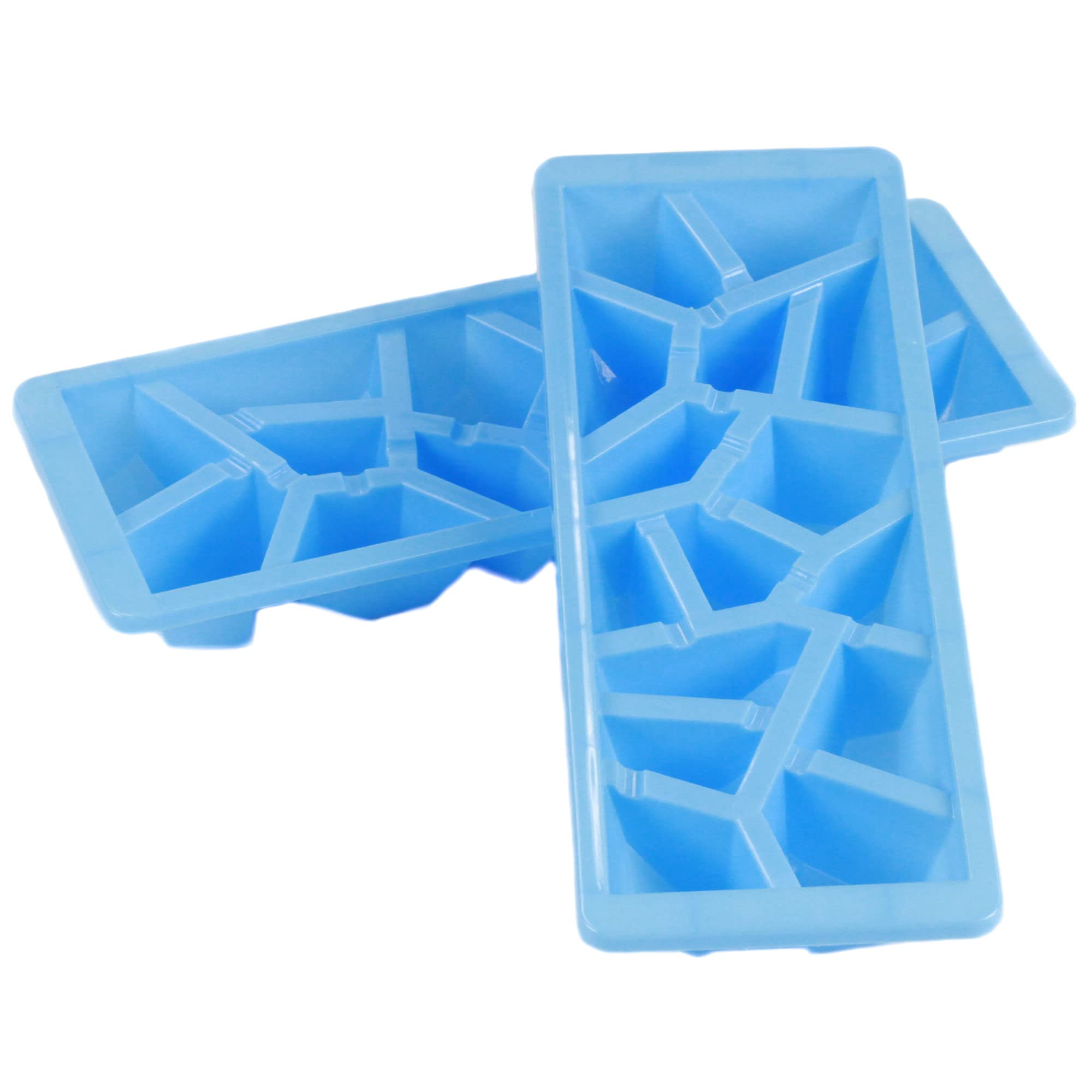 Chef Craft Select Plastic Ice Tray, 10.25 Inch 2 Piece Set Yields 15 Cubes, Blue