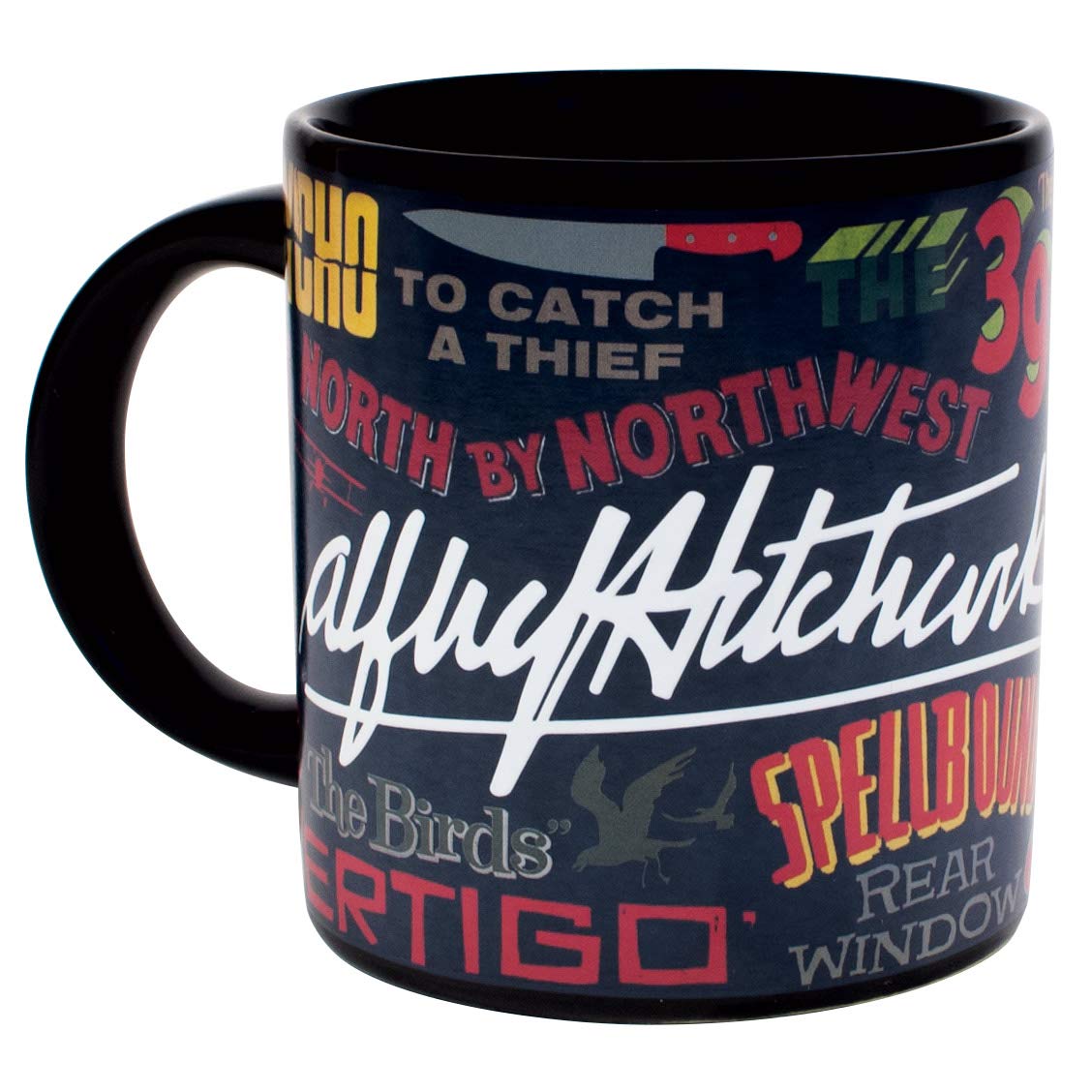 Heat Changing Alfred Hitchcock Movie Titles Mug - Add Coffee And His Most Famous Films Appear