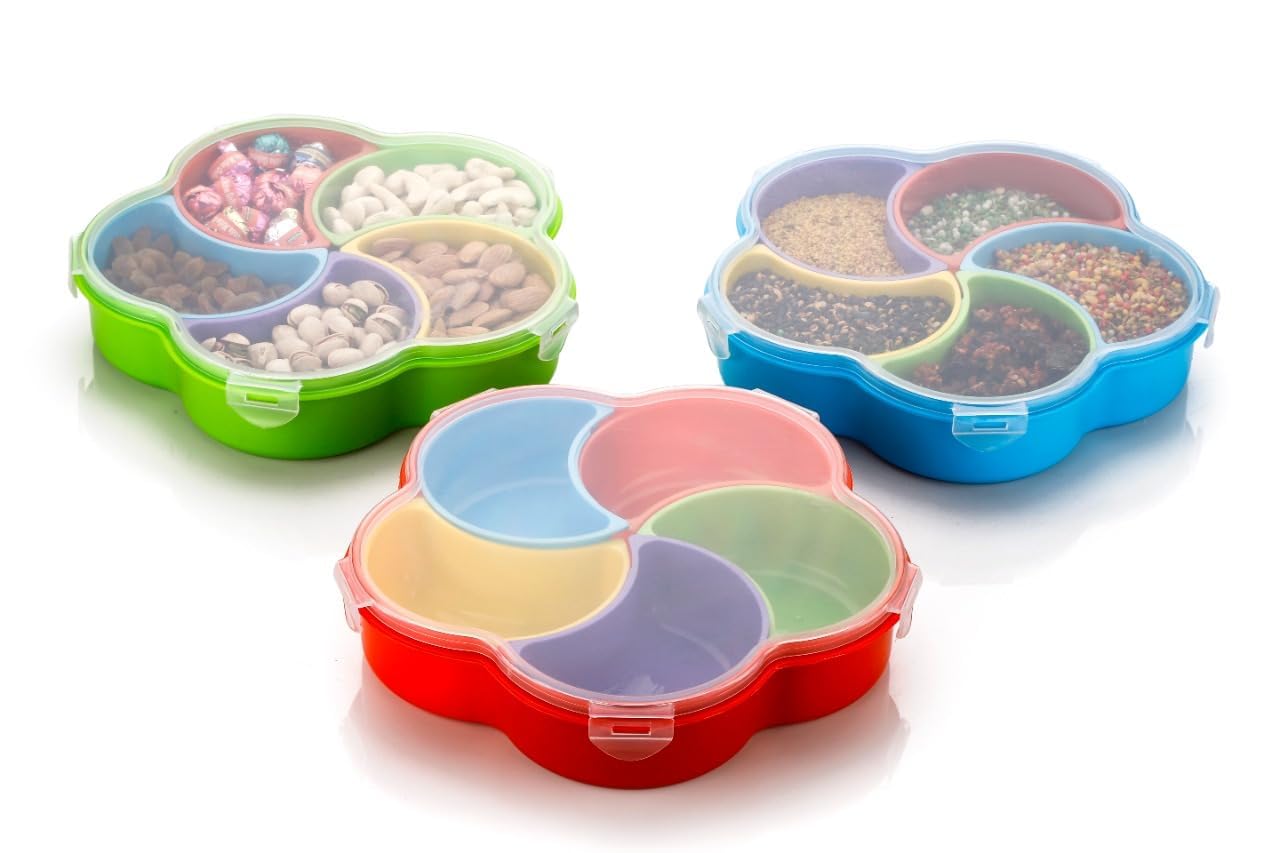 Digsmorden Plastic Masala/Spice/Dryfruit Box For Kitchen, Transparent Container | Multipurpose Dry Fruit Dabba Box