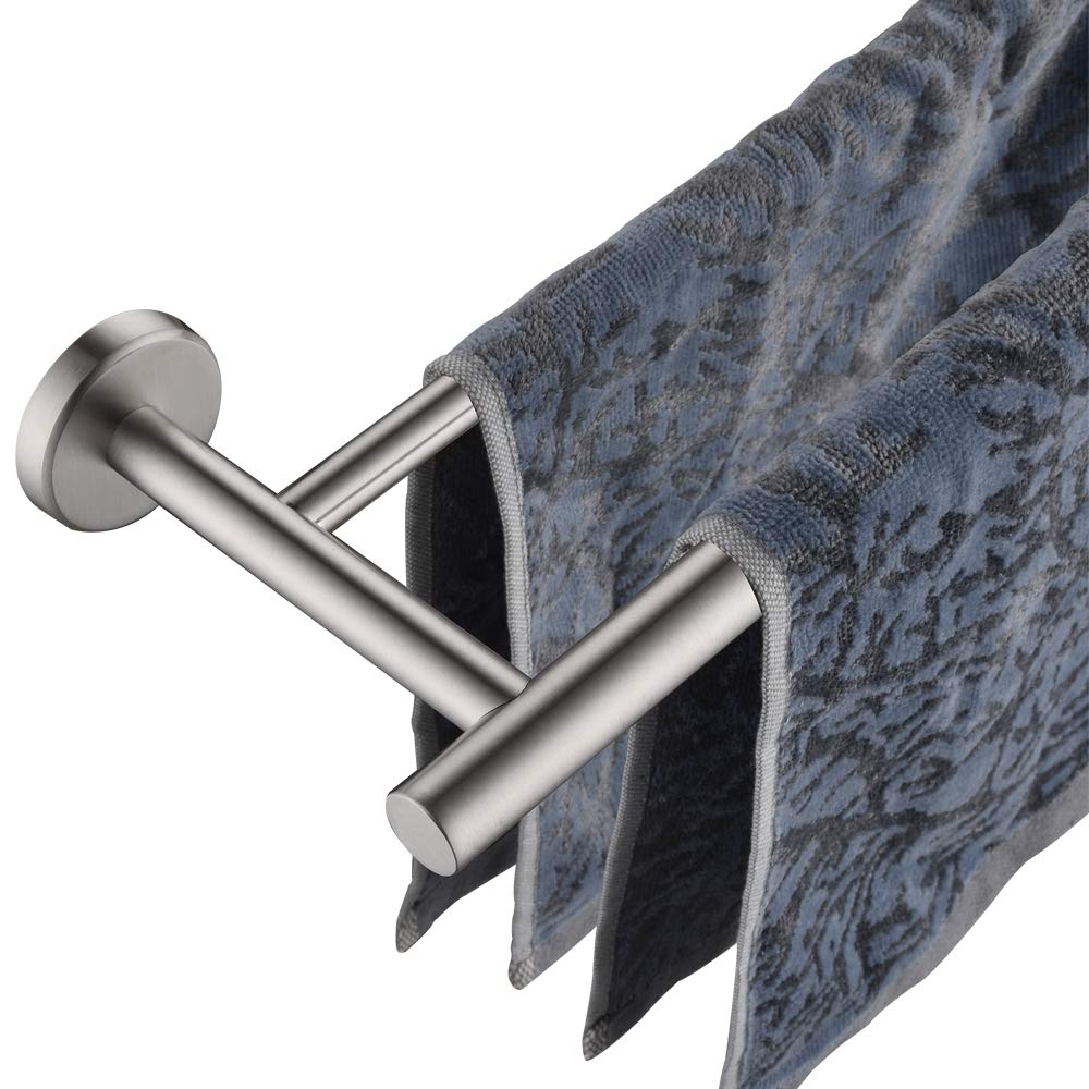Jqk Double Bath Towel Bar, 36 Inch 304 Stainless Steel Thicken 1Mm Towel Rack For Bathroom, Bath Towel Holder Brushed Wall Mount