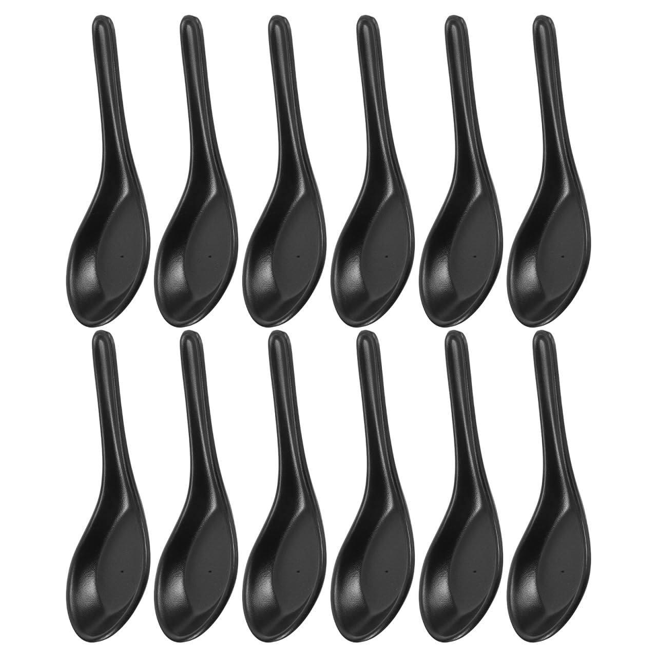 LALAFINA 12 Pcs Soup Spoons 4.92 Inch Japanese Chinese Style Ramen Noodle Rice Spoons Lightweight Nonstick Flatware for Home Pic