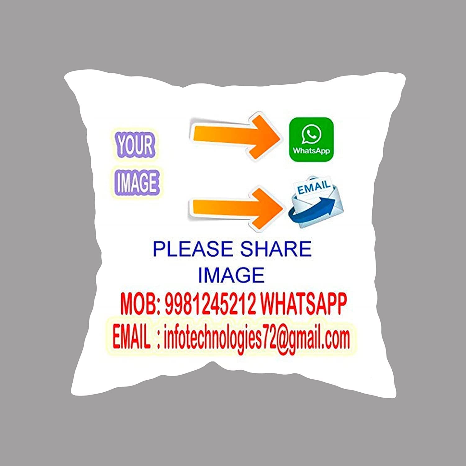 GiftoKing Customized Cushion for Rakhi Gift, Best Gift for Rakshabandhan, Multicolour (Pattern4, 12x12 Inch)