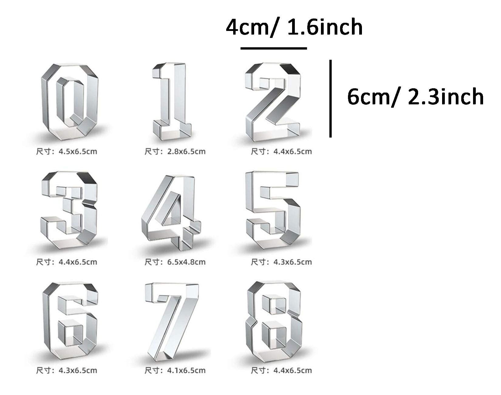 Wjsyshop 9 Pieces Numbers Cookie Cutter - B