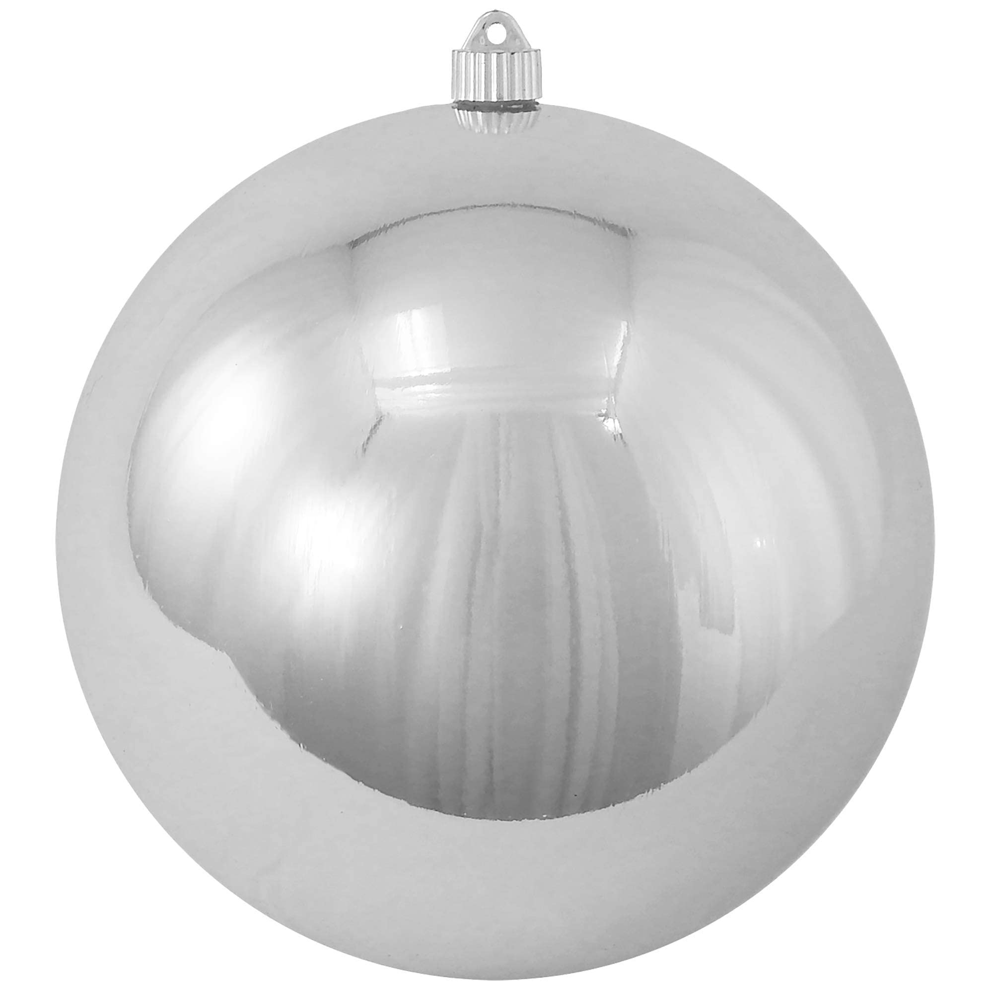 Christmas By Krebs 12 (300mm) Shiny Looking Glass Silver [1 Piece] Extra Large Solid Oversized Huge Big Outdoor Plastic, UV Ball