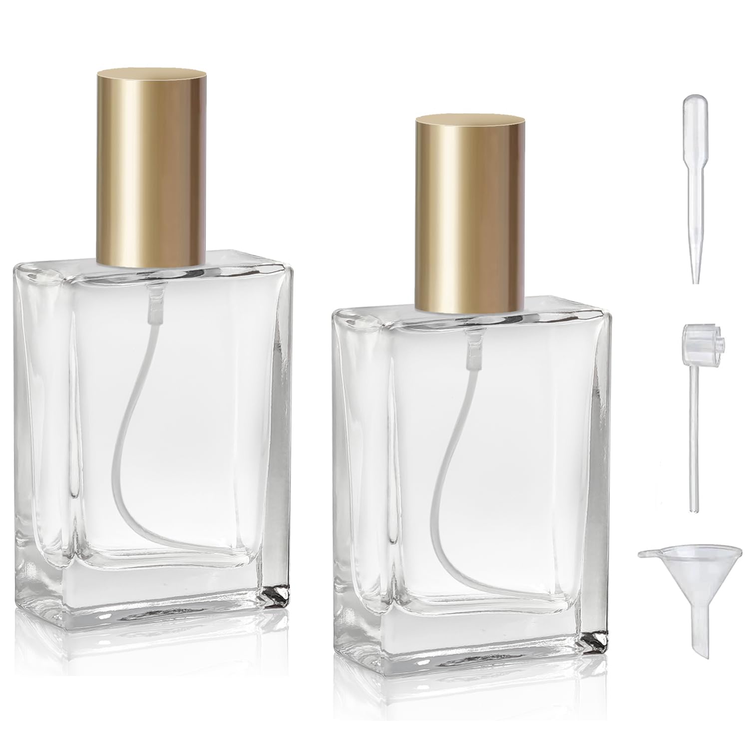 Yerpkefey 30Ml/1.0 Oz Glass Spray Bottle Perfume Atomizer,Travel Refillable Perfume Bottles Empty Classic Spray Bottle 2Pack (Go