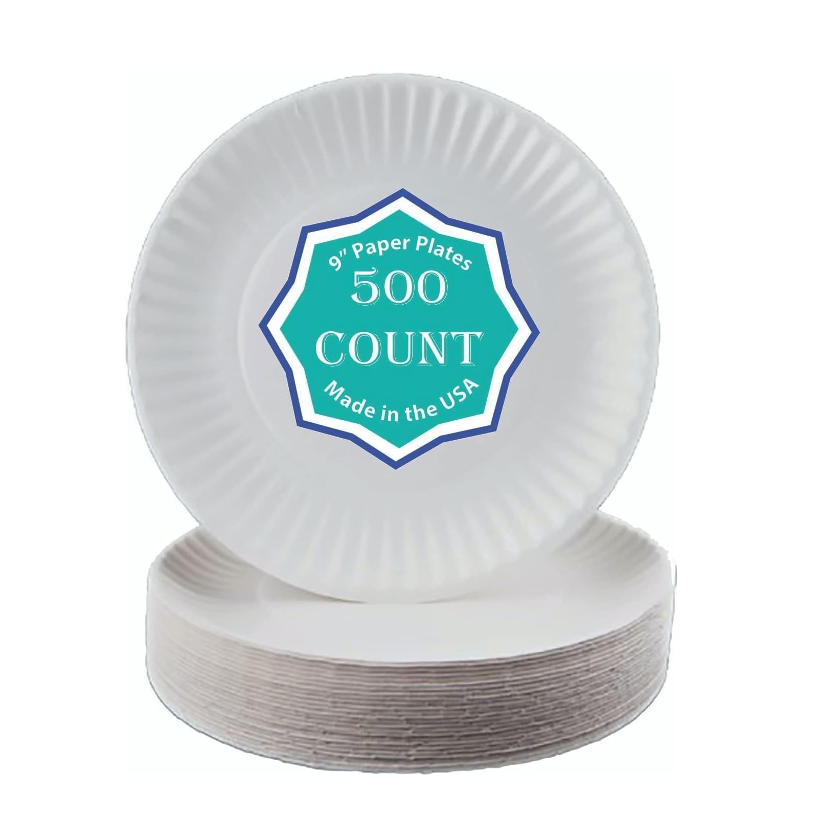 Perfect Stix 9 Inch Paper Plates (Pack Of 500) Uncoated White Paper Plates. 9 Inches.