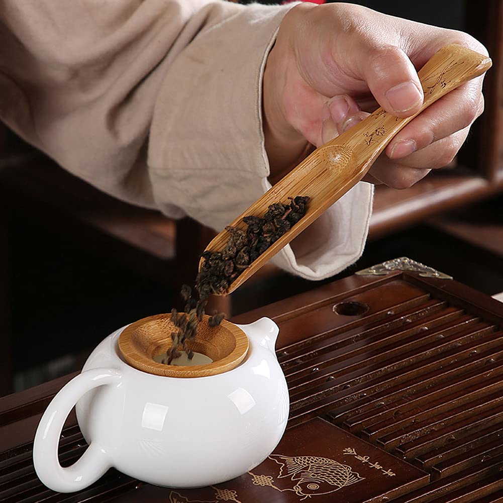 3Pcs Bamboo Tea Spoon Scoop Shovel Wooden Loose Tea Scoop Chinese Tea Fittings For Scooping Coffee Powder,Tea,Cacao,Condiment An