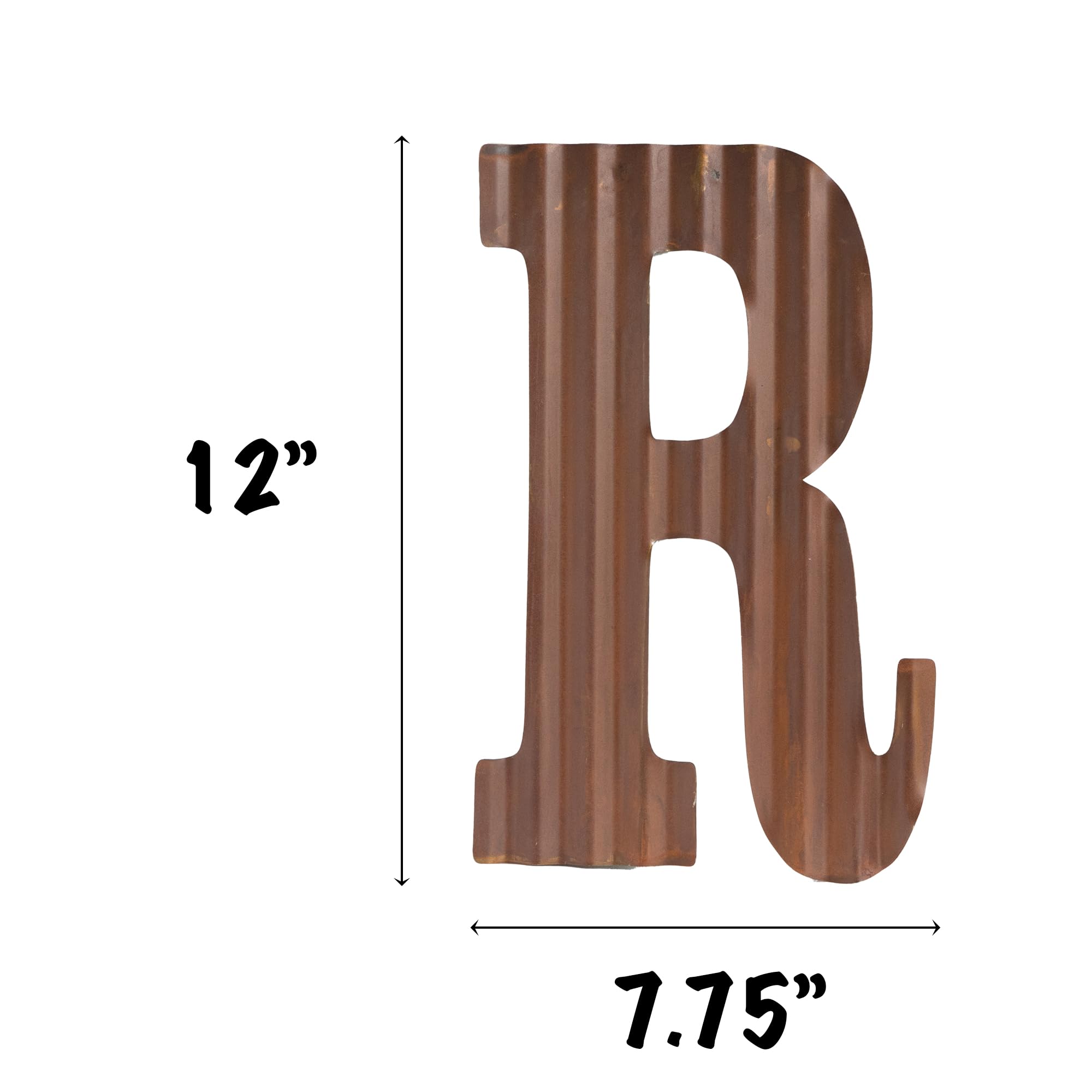 COLLECTIVE HOME - 12 Metal Letters for Wall Decor, Corrugated Rusty Letters, Rustic Hanging Wall Decor, Monogram Hanging Farmhou