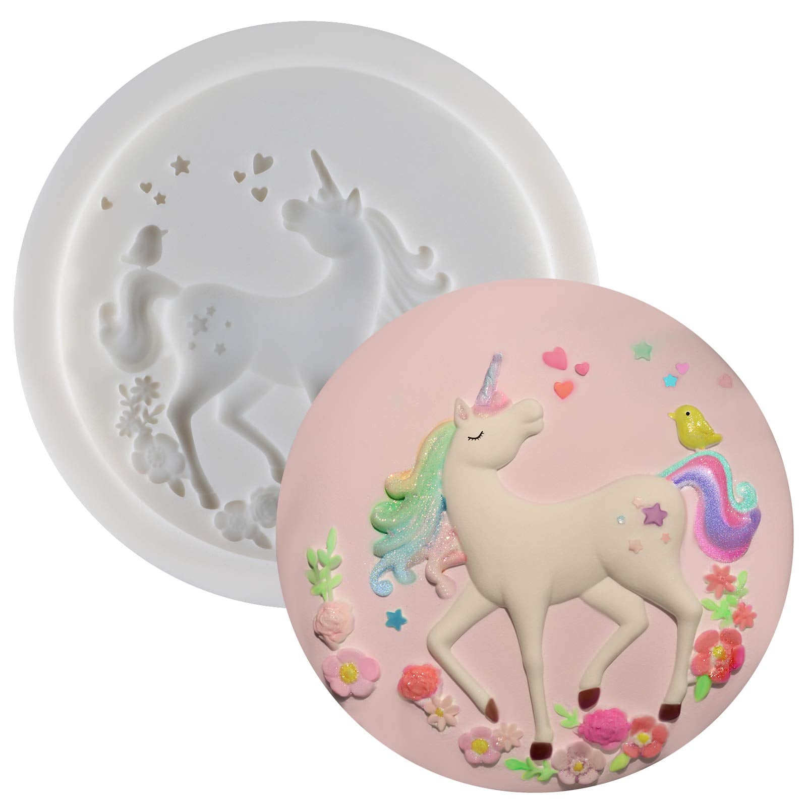 Unicorn Llama Fondant Silicone Molds Set Llamacorn Cake Decorating, Cupcake Topper, Chocolate, Epoxy Resin, Polymer Clay Art Cra