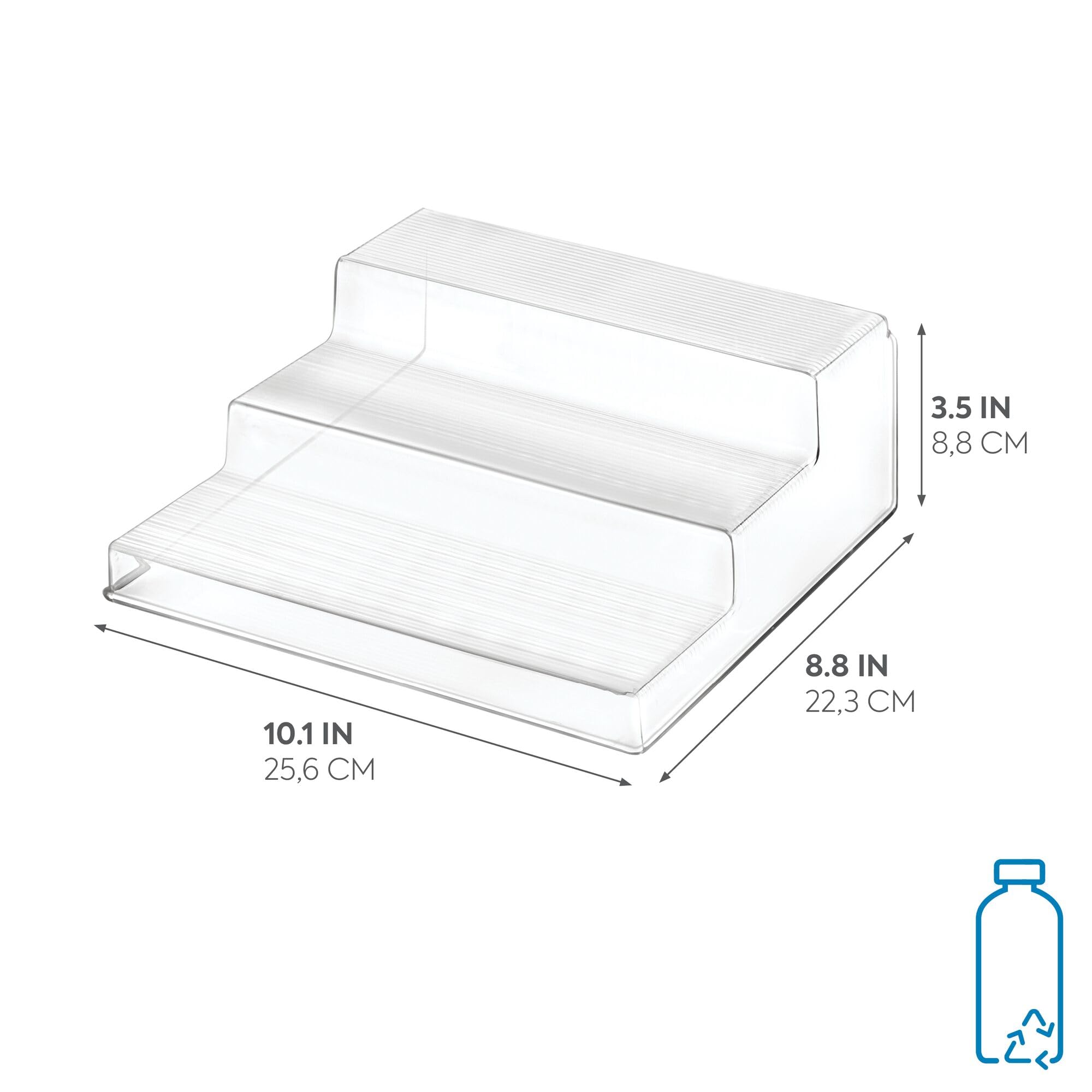 Idesign Recycled Plastic 3-Tier Stadium Spice Rack Kitchen, Fridge, Freezer, Pantry And Cabinet Organization, The Linus Collecti