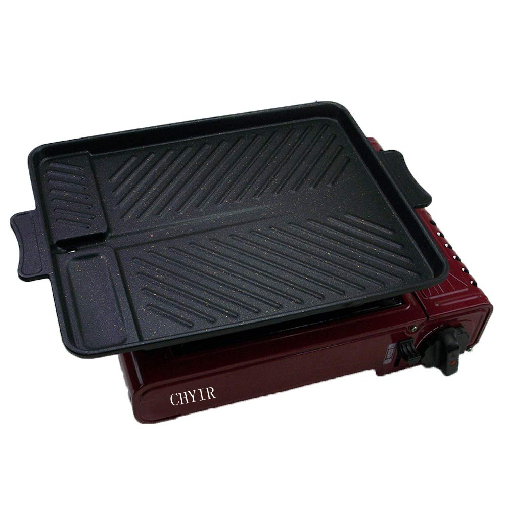 Chyir Korean-Style Non-Stick Smokeless Rectangular Grill Pan Baking Tray Barbecue Plate For Indoor Outdoor Bbq