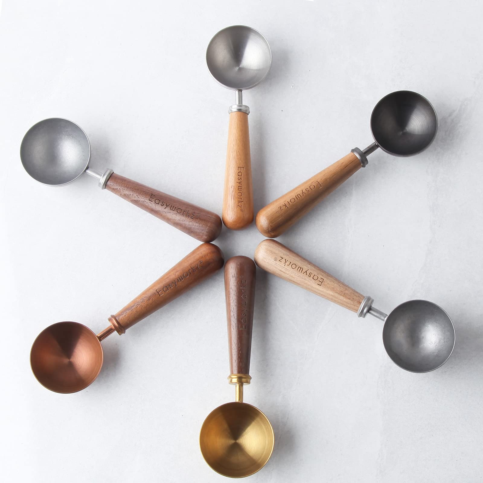 Easyworkz Retro Stainless Steel Coffee Spoon With Black Walnut Handle,10G - Measuring Spoon