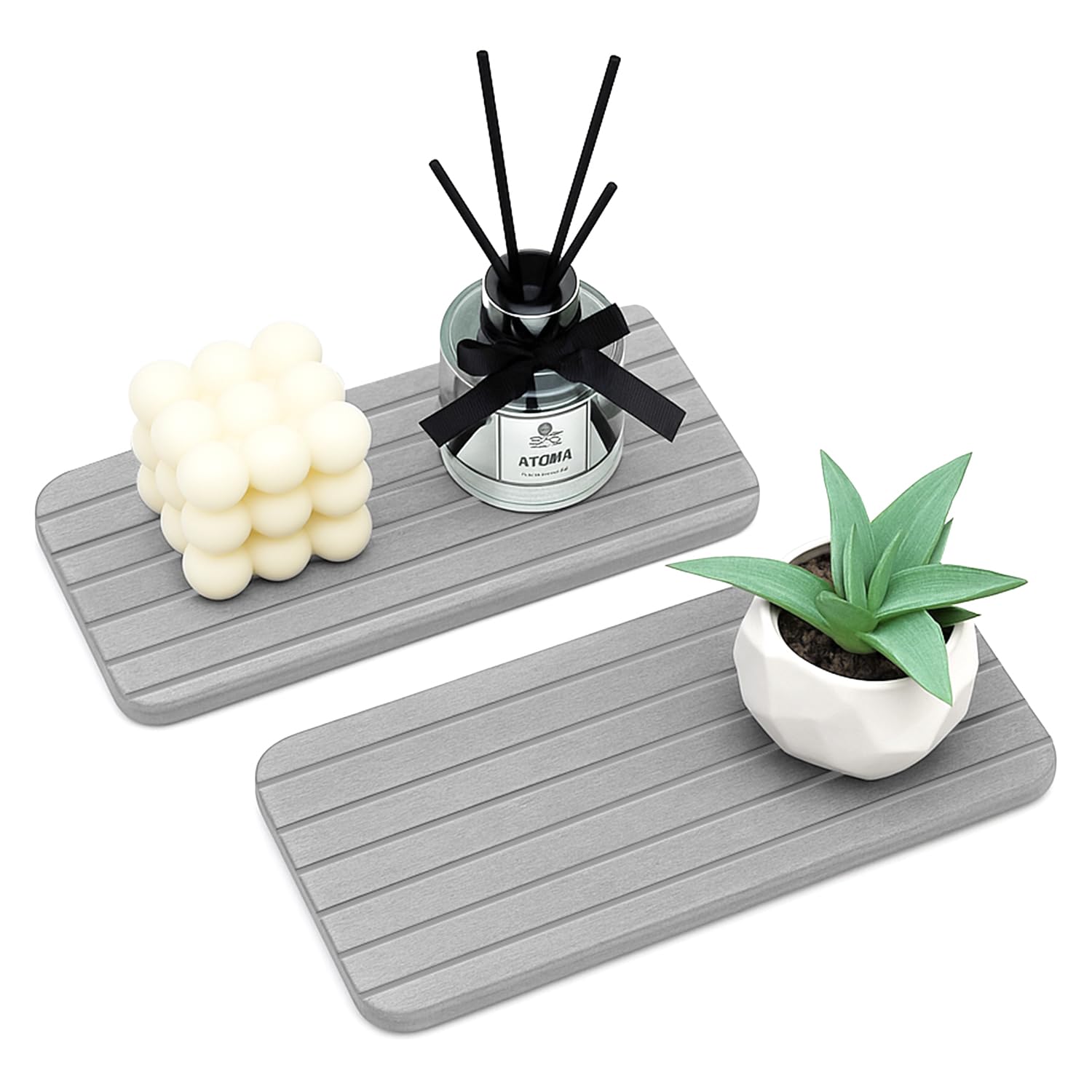 Diatomaceous Earth Dish Drying Mat for Kitchen Sink Bathroom Counter Trays Water Absorbing Stone Drying Tray Diatomite Soap Dish