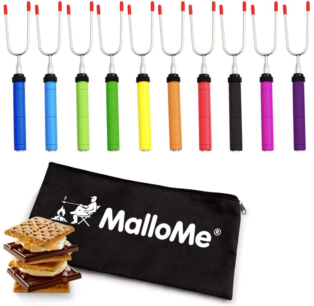 Mallome Marshmallow Roasting Sticks Smores Kit - Marshmallows Smores Sticks For Fire Pit Long - Camping Campfire Accessories S'M