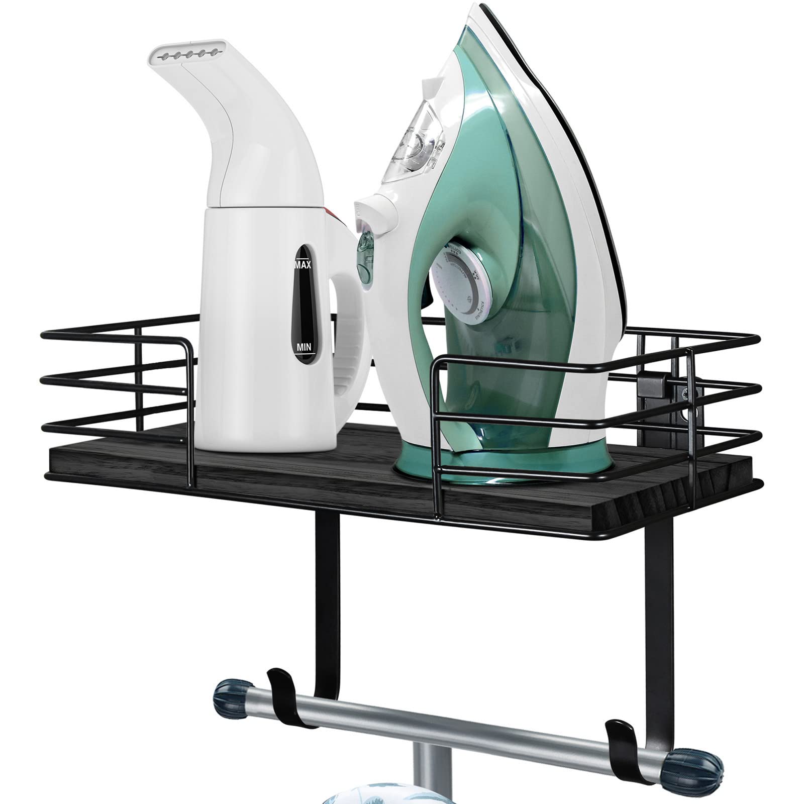 Thygiftree Ironing Board Hanger Wall Mount, Ironing Board Holder With Shelf,Laundry Room Iron And Ironing Board Holder, Laundry