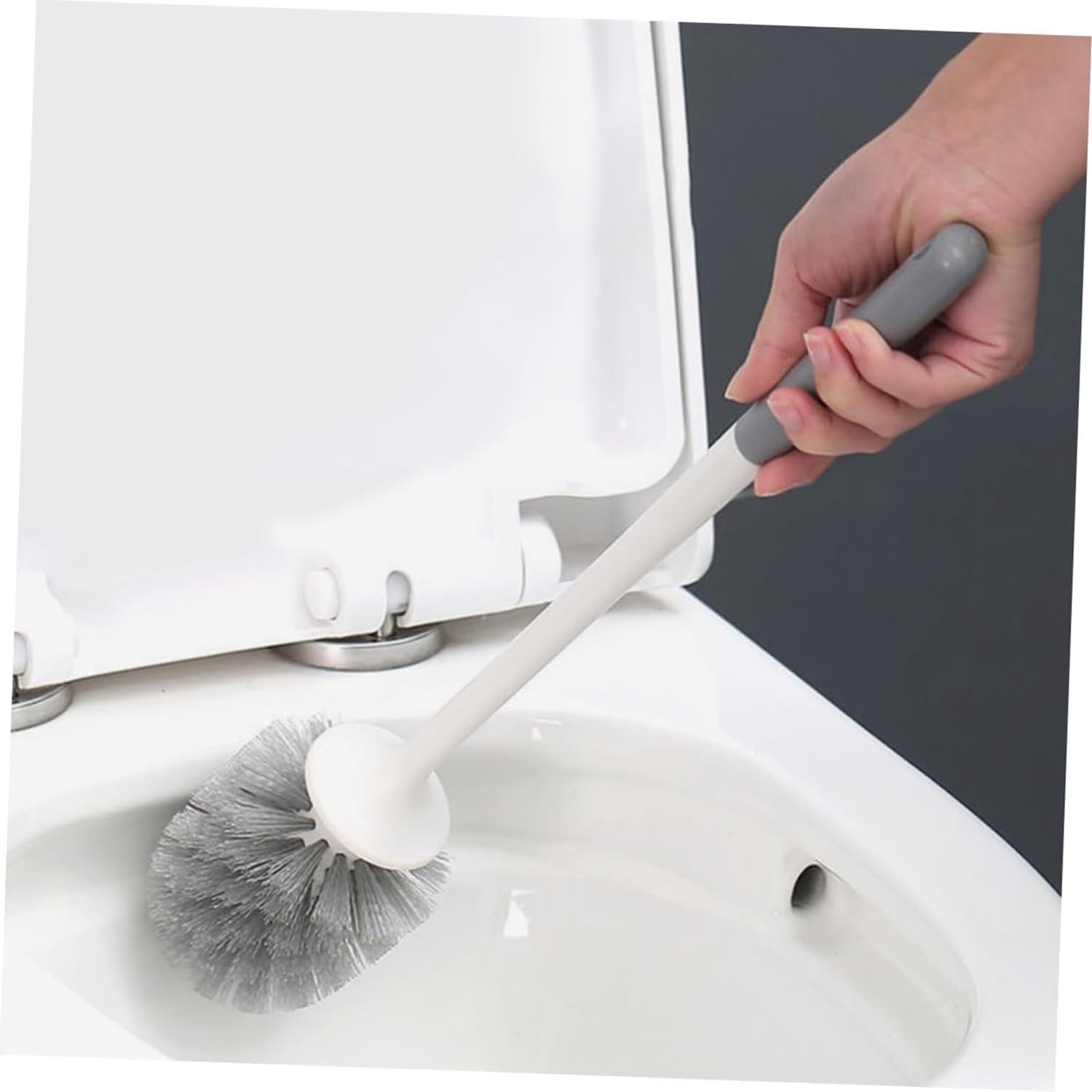 Toilet Cleaning Brush And Holder Set Free Stand Long Handle Bathroom Sleek Toilet Bowl Cleaner Brush With Stand, Pot Commode Bat