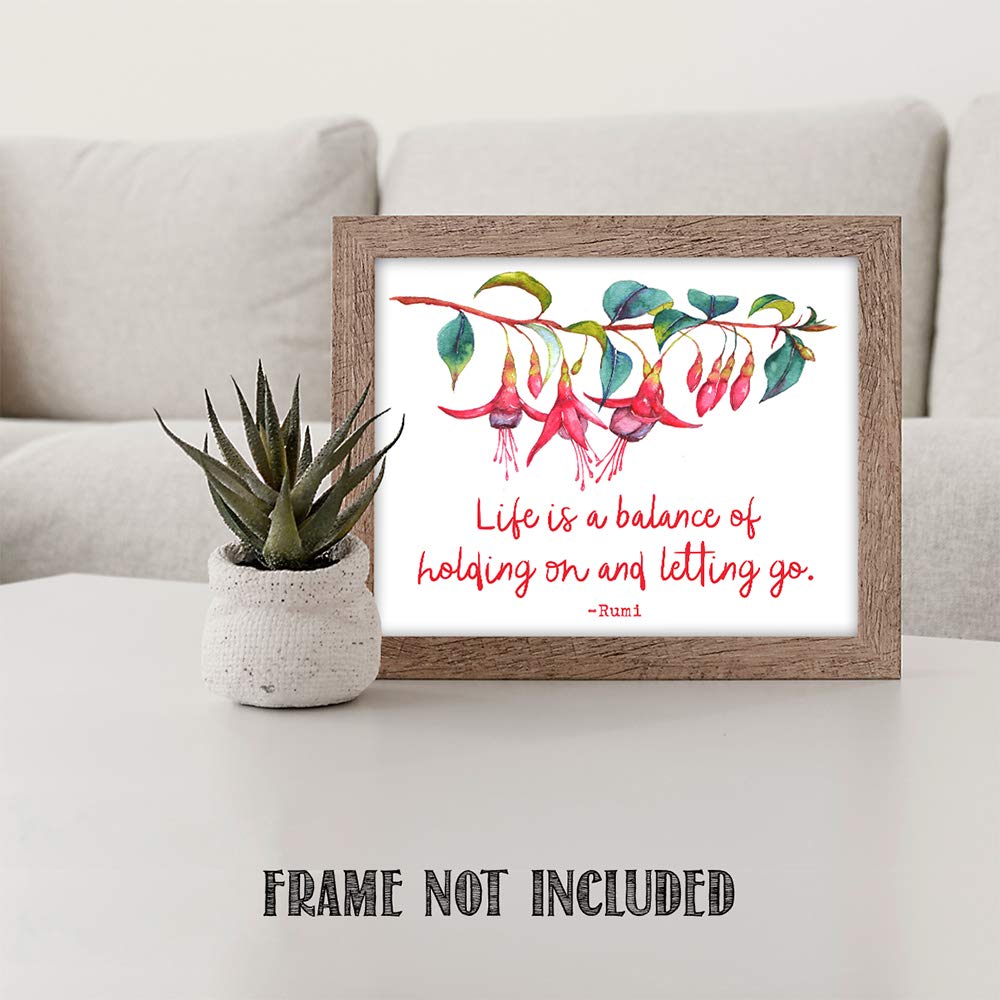 Tj Originals - Life Is A Balance Motivational Wall Decor , Inspirational Quotes Wall Art , Unframed 11X14 Wall Art Print , Zen W