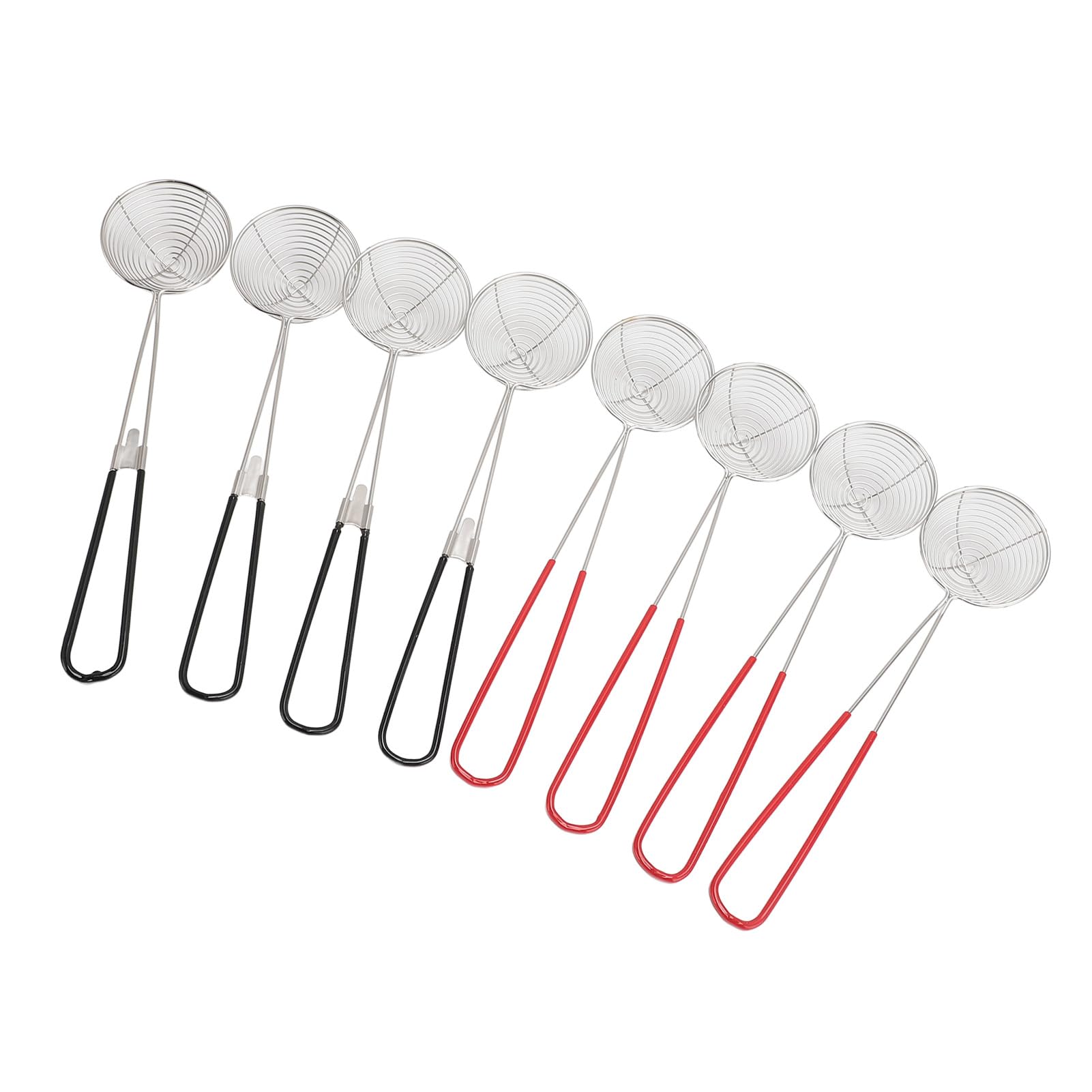 8PCS Hot Pot Strainer Spoons Stainless Steel Mesh Skimmer Scoops with Handle Strainer Ladle Wire Skimmer Colander for Home