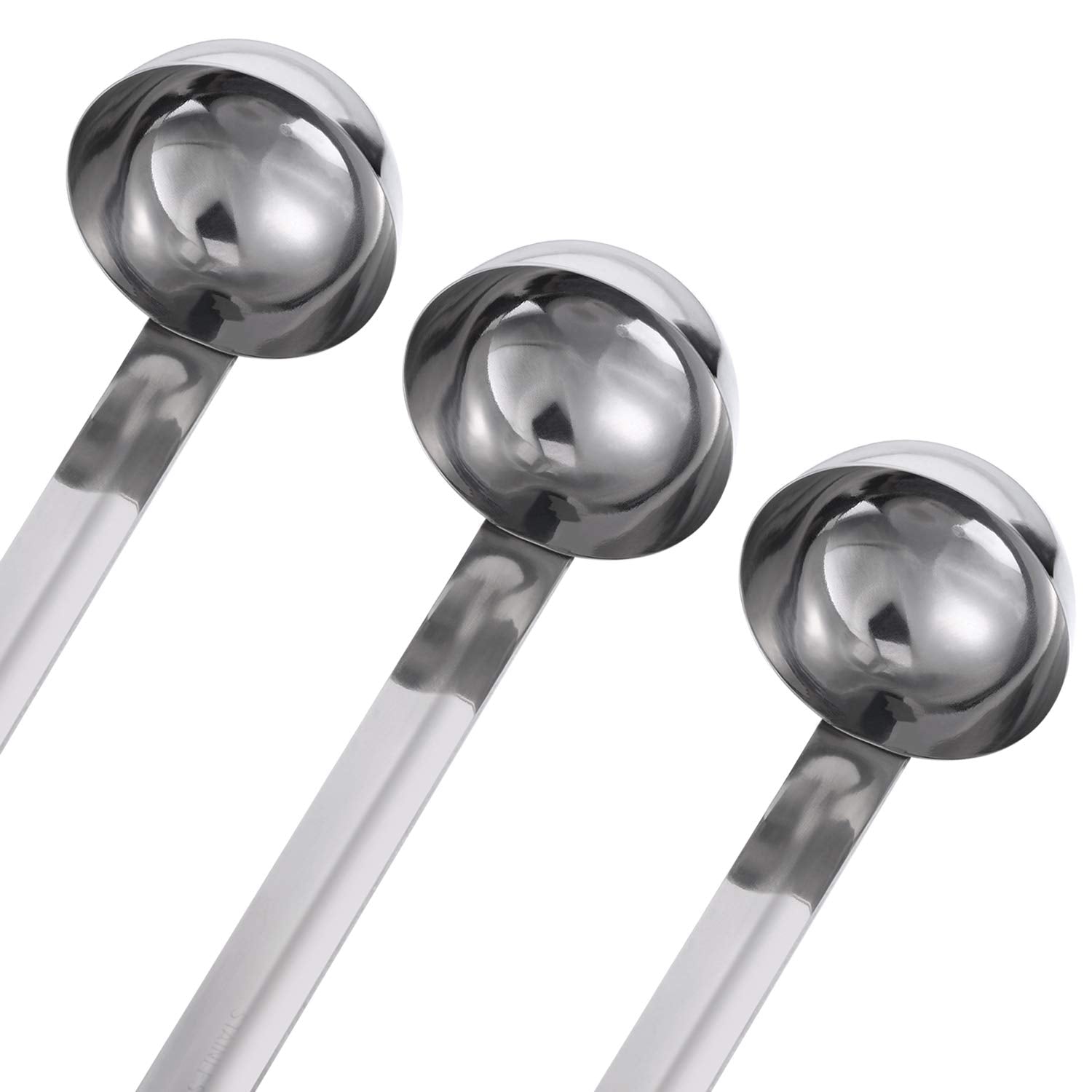 3 Pieces Stainless Steel Ladle Soup Handle Ladle With Pouring Rim For Kitchen Cooking Soup Sauce (1 Oz)