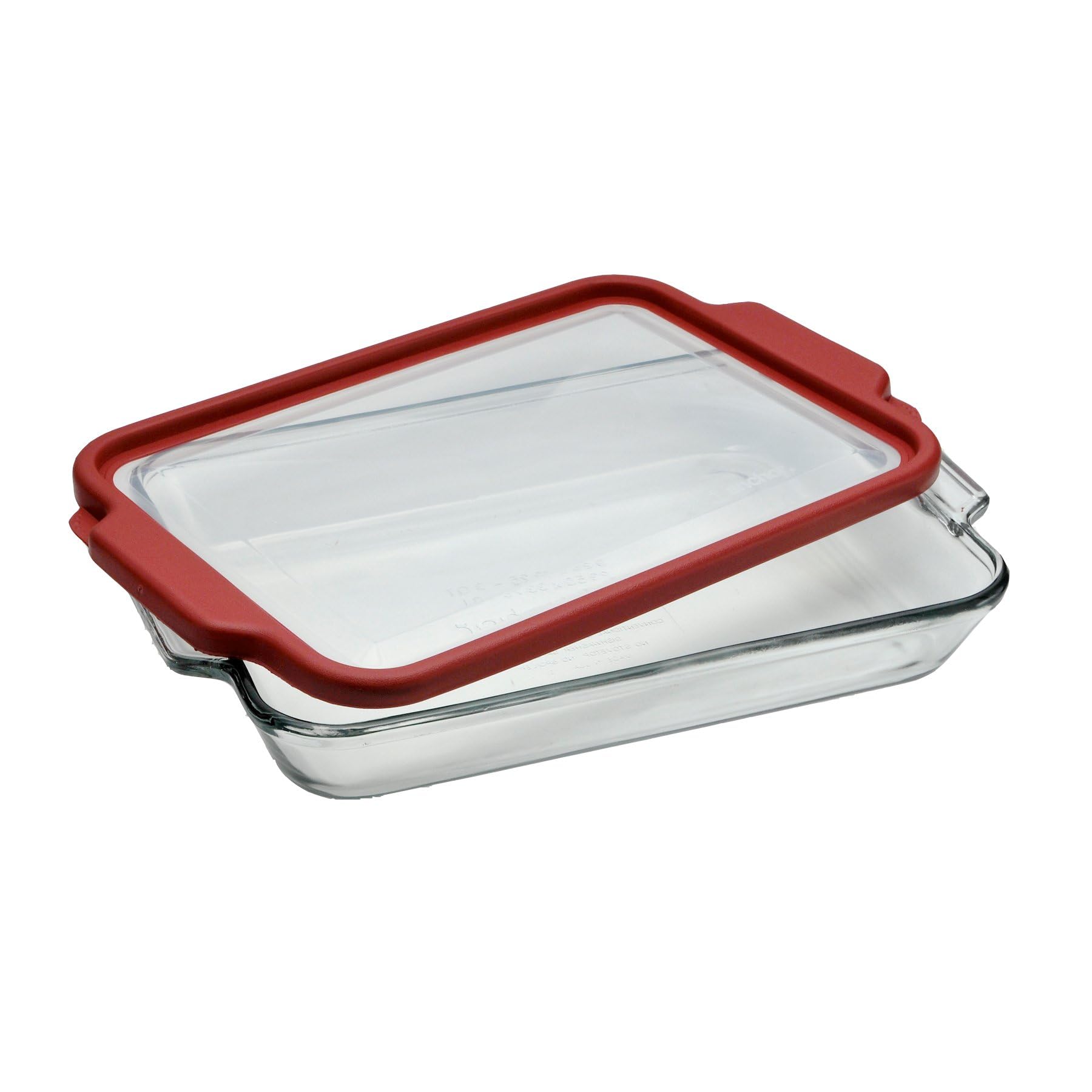 Anchor Hocking 3quart Glass Baking Dish with Airtight TrueFit Lid, Cherry Red, Set of 1