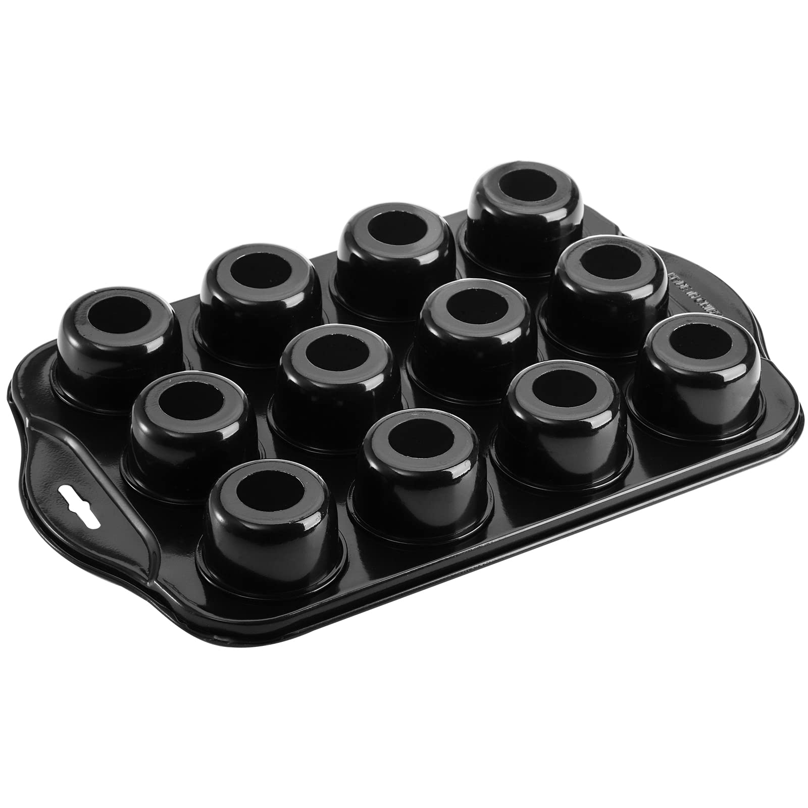 Tosnail 2 Pack 12 Cavity Mini Cheesecake Pan, Mini Muffin Baking Pan, Mini Cupcake Pan With Removable Bottom - Round Black