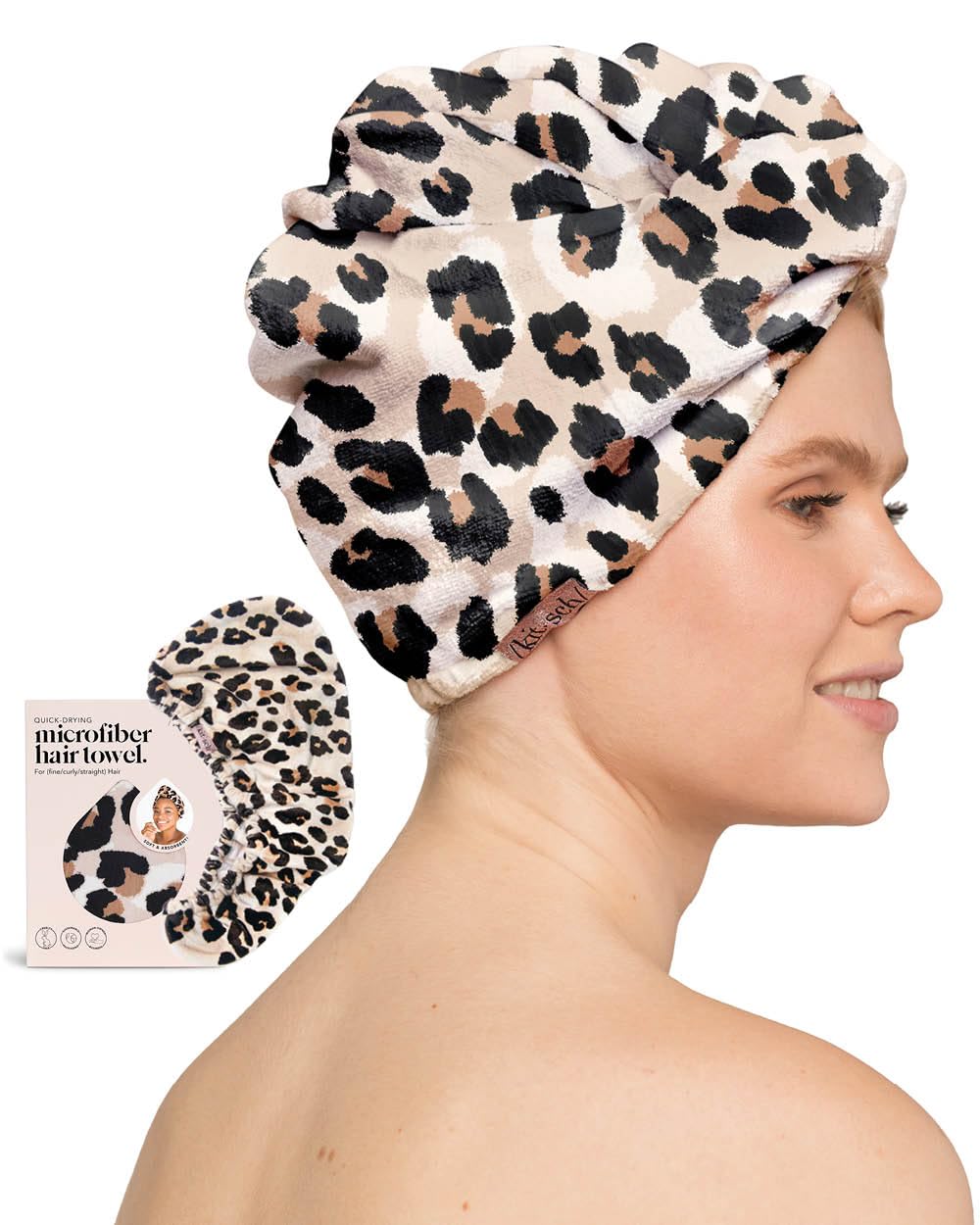 Kitsch Microfiber Hair Towel Wrap for Women - Anti-Frizz Quick Dry Towel, Super Absorbent Microfiber Towel for Hair, Hair Drying