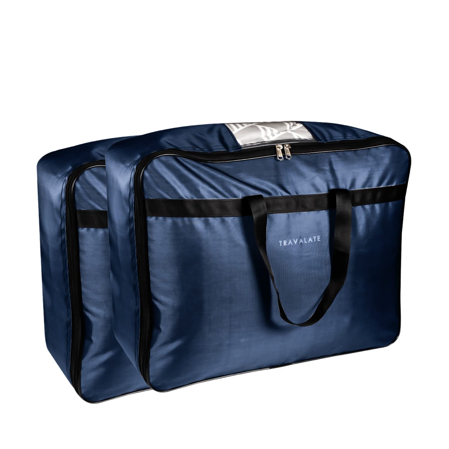 Trvalate 2 Pack Moisture & Dust Proof Polyester Underbed Storage Bag  Blue