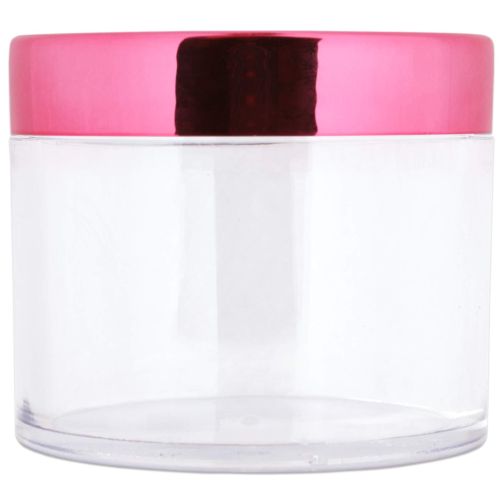 Beauticom 2 Oz./ 60 Grams/ 60 Ml Thick Wall Round Clear Plastic Leak-Proof Jars Container With Rose Gold Lids For Cosmetic, Lip